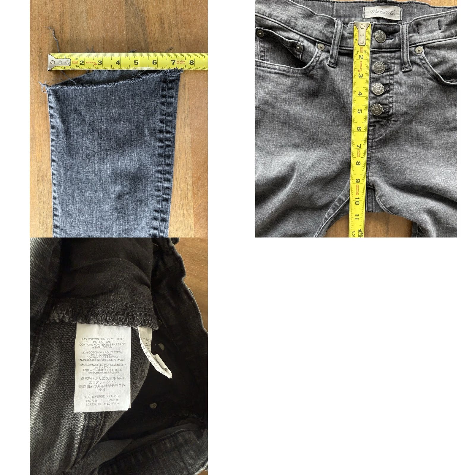 Madewell Madewell Jeans Womens 26 Bootcut Denim Cal i Demi-Boot Black Rise Mid 8.5-10.5 5-Pocket Logo Comfort Stretch Baggy Casual Regular Shirt? Size 26" / US 2 / IT 38 - 8 Thumbnail