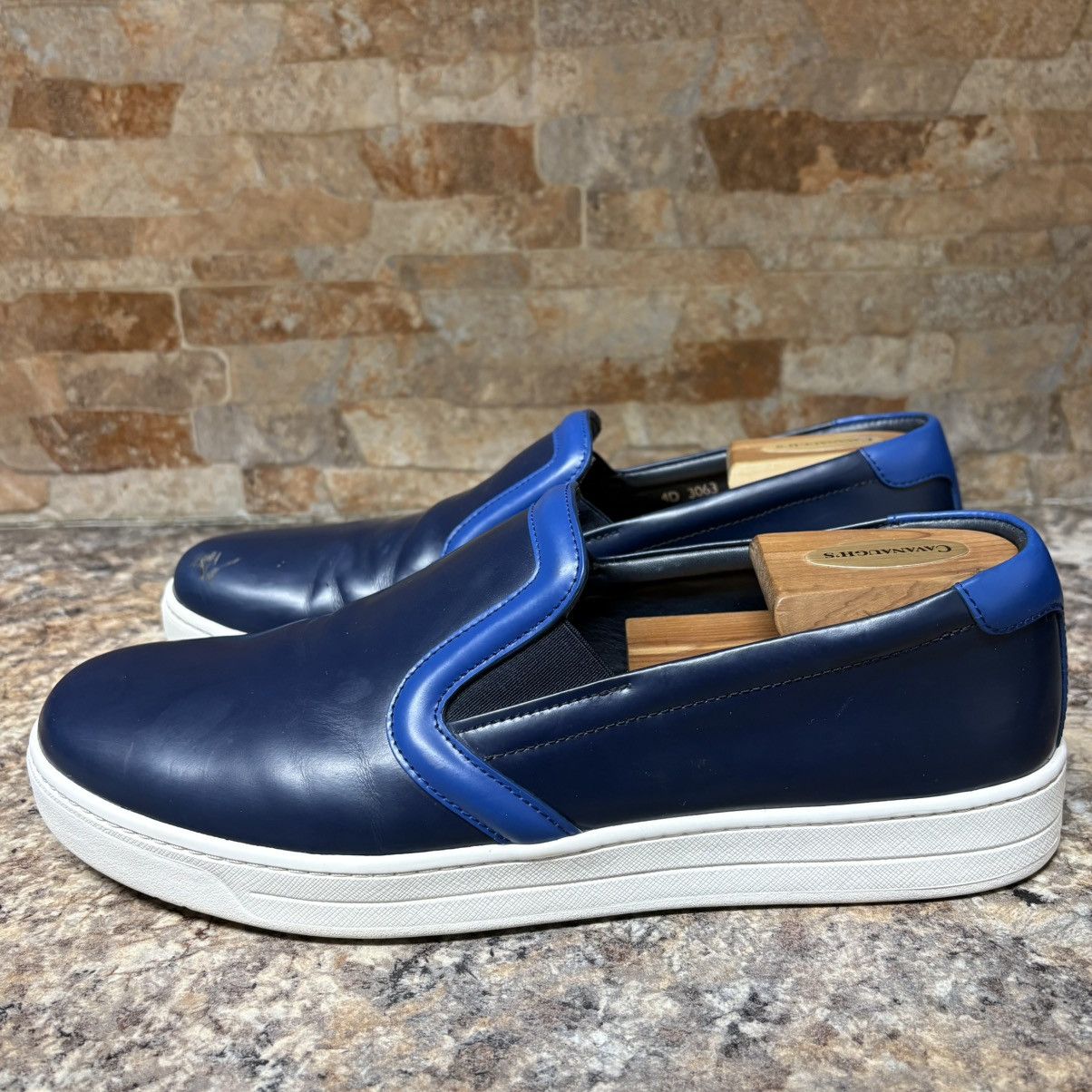 Prada Prada Blue Leather Slip On Sneakers Size 8.5 US Size 9.5 Size US 8.5 / EU 41-42 - 2 Thumbnail