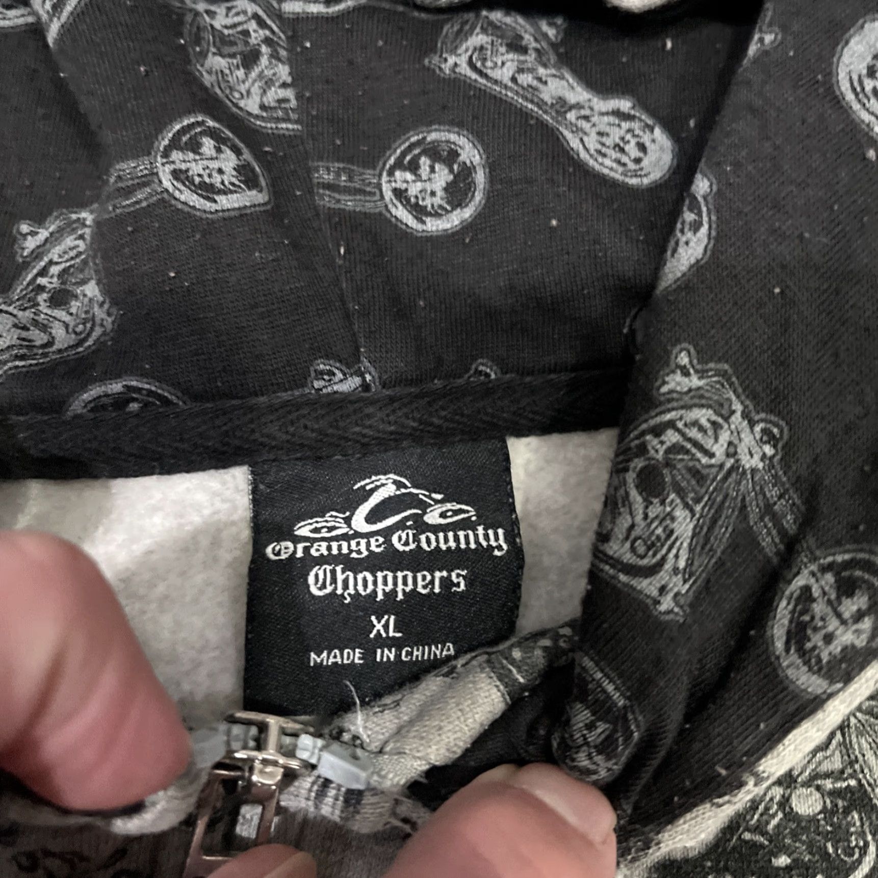 Vintage VINTAGE Orange County Choppers Hoodie Full Zip XL Men’s 90s Biker Moto Gray Cotton Blend Fleece Embroidered Logo Size US XL / EU 56 / 4 - 5 Thumbnail