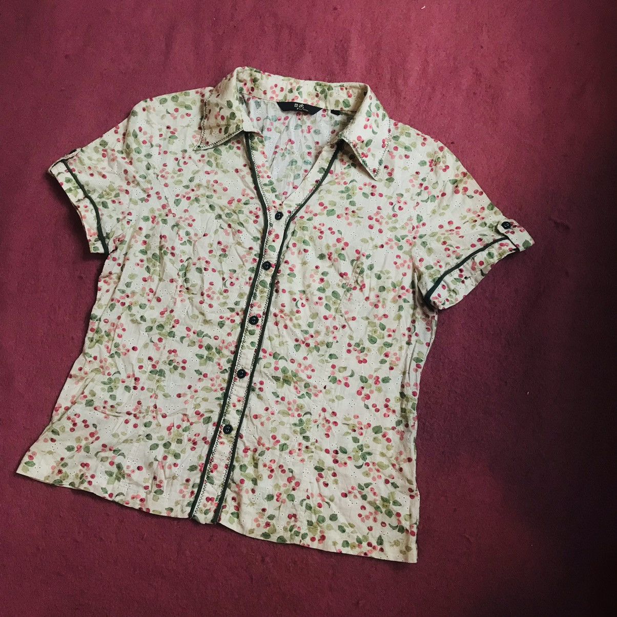 Japanese Brand Cherry Picker Open Collar Shirt Size M / US 6-8 / IT 42-44 - 3 Thumbnail