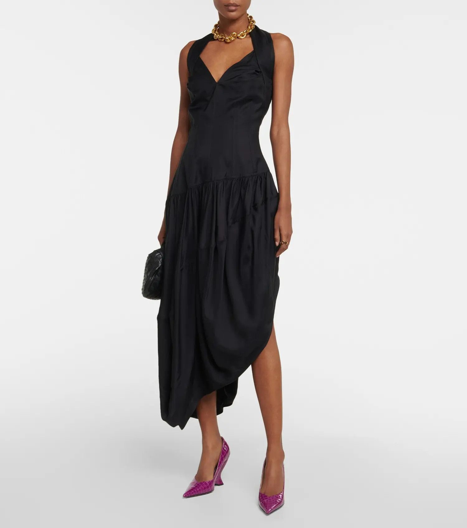 Bottega Veneta o1n1vont1224 Washed Viscose Dress in Black Size XS / US 0-2 / IT 36-38 - 3 Thumbnail