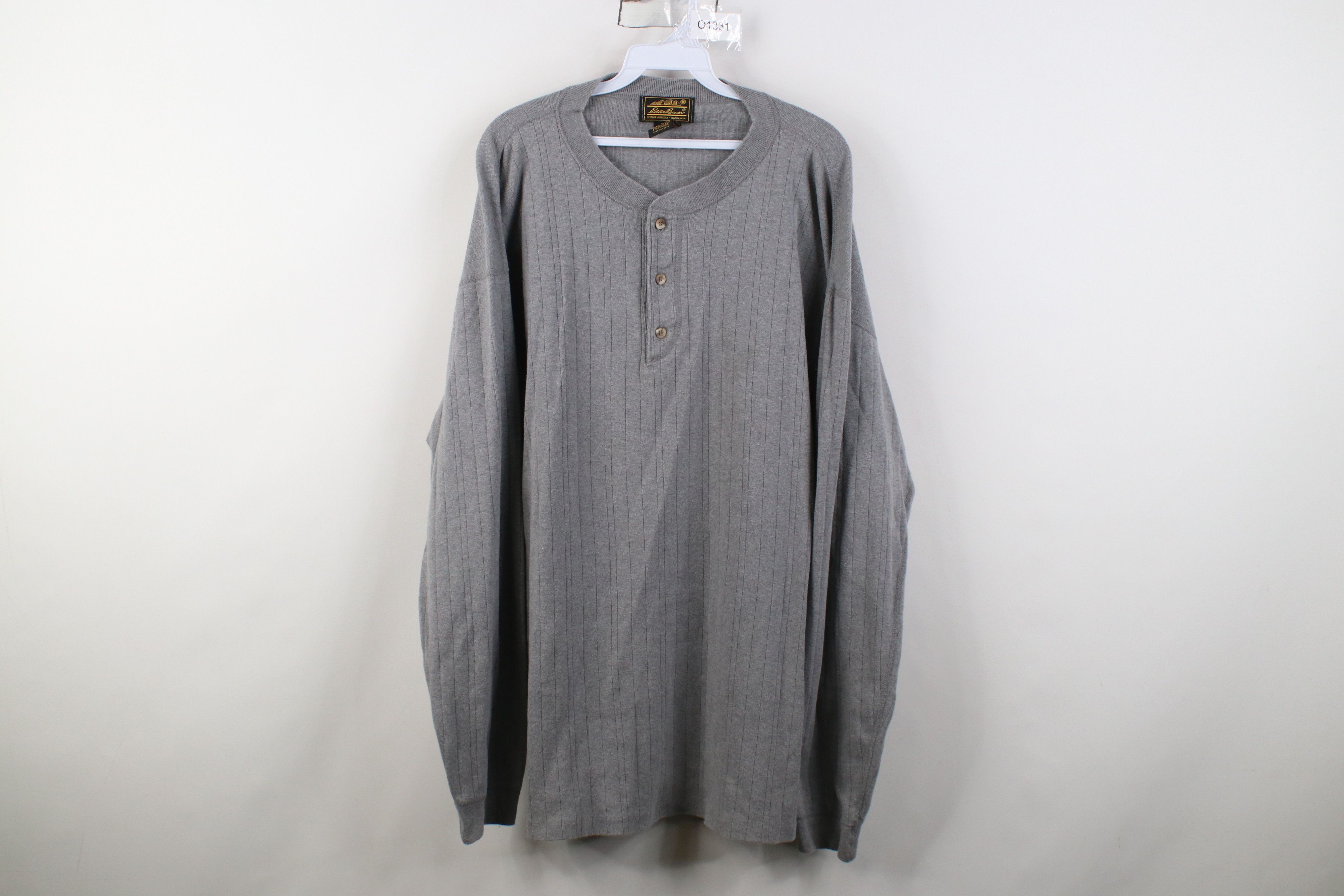 Eddie Bauer Vintage 90s Eddie Bauer Knit Long Sleeve Henley T-Shirt USA Size US XL / EU 56 / 4 - 1 Thumbnail