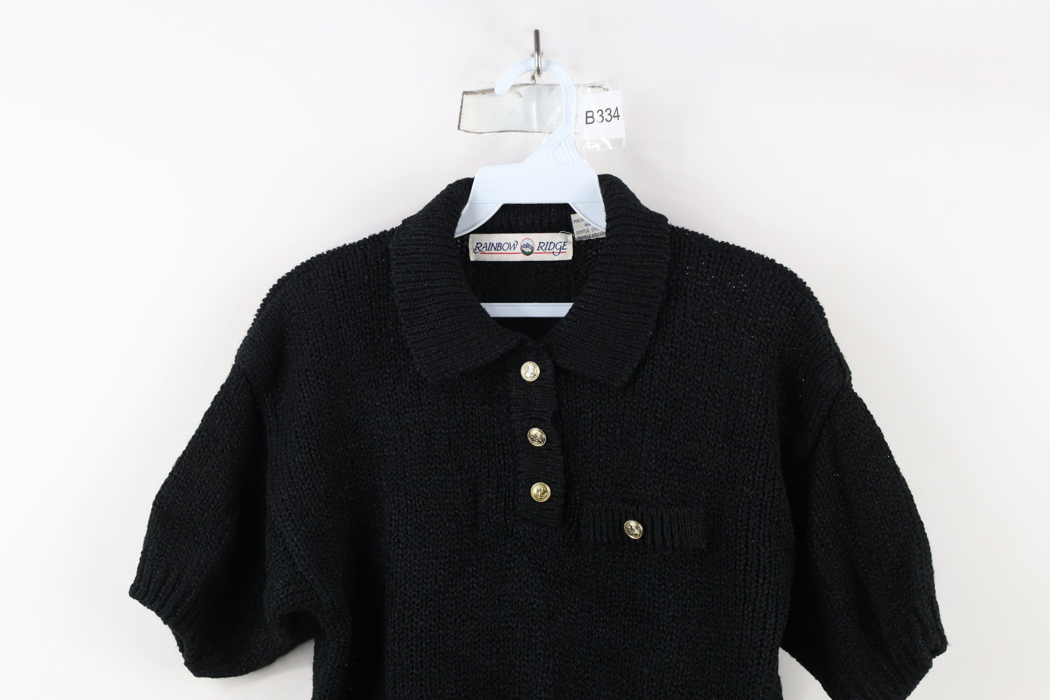 Vintage Vintage 90s Streetwear Ribbed Short Sleeve Collared Sweater Size M / US 6-8 / IT 42-44 - 2 Thumbnail