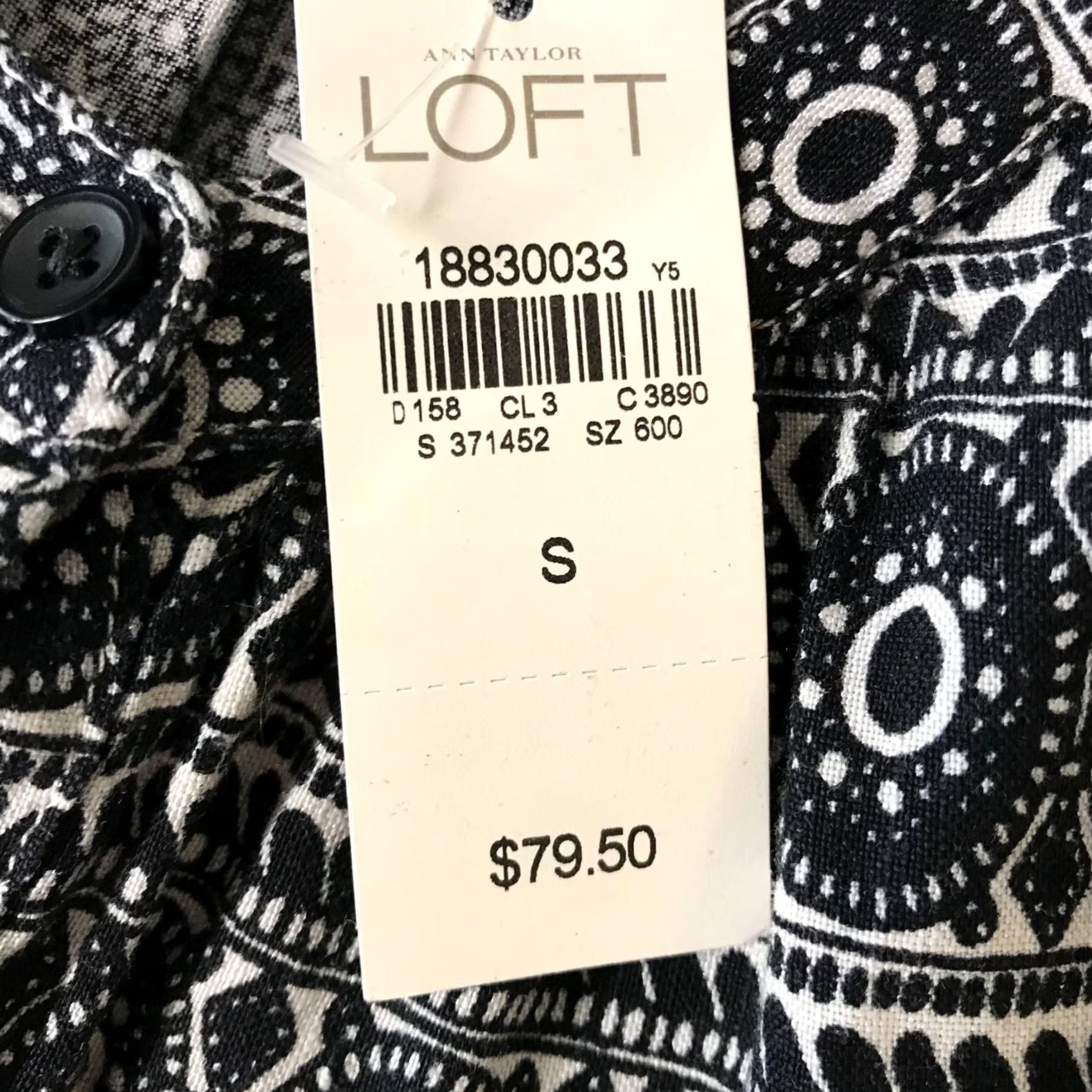 Loft LOFT WOMEN'S S SMALL BLACK PRINTED SLEEVELESS ROUND NECK ROMPER SHORTS Size 28" / US 6 / IT 42 - 6 Thumbnail
