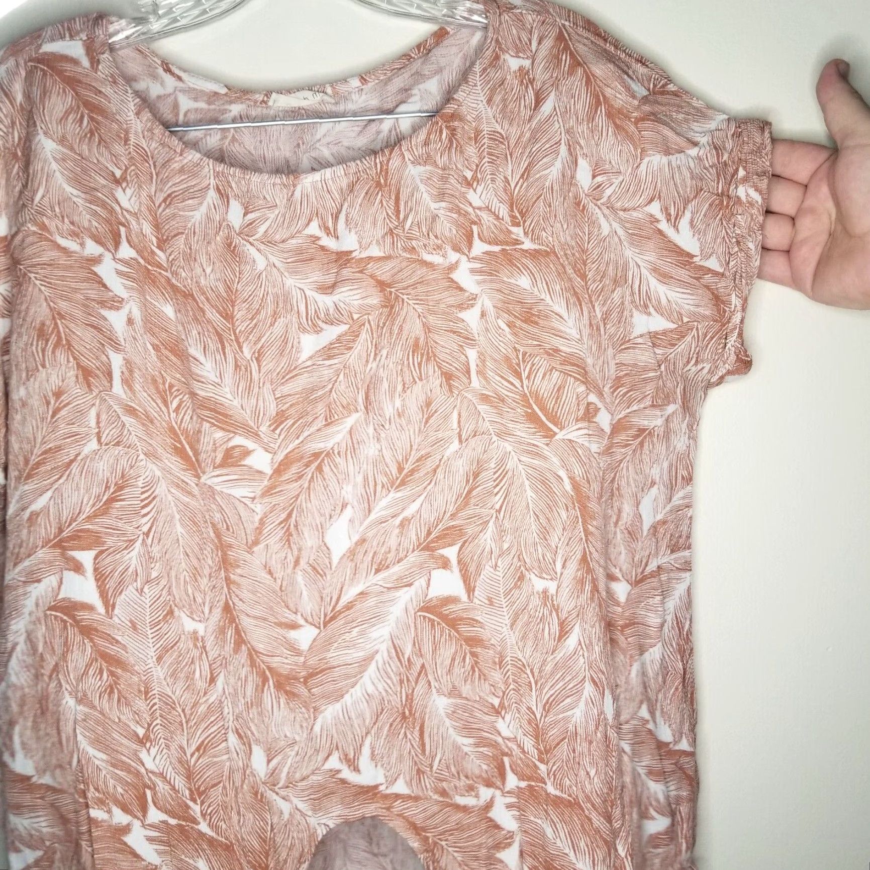 Vintage Bohme Womens Floral Tie Front Blouse Short Sleeve Large Brown Size L / US 10 / IT 46 - 2 Thumbnail
