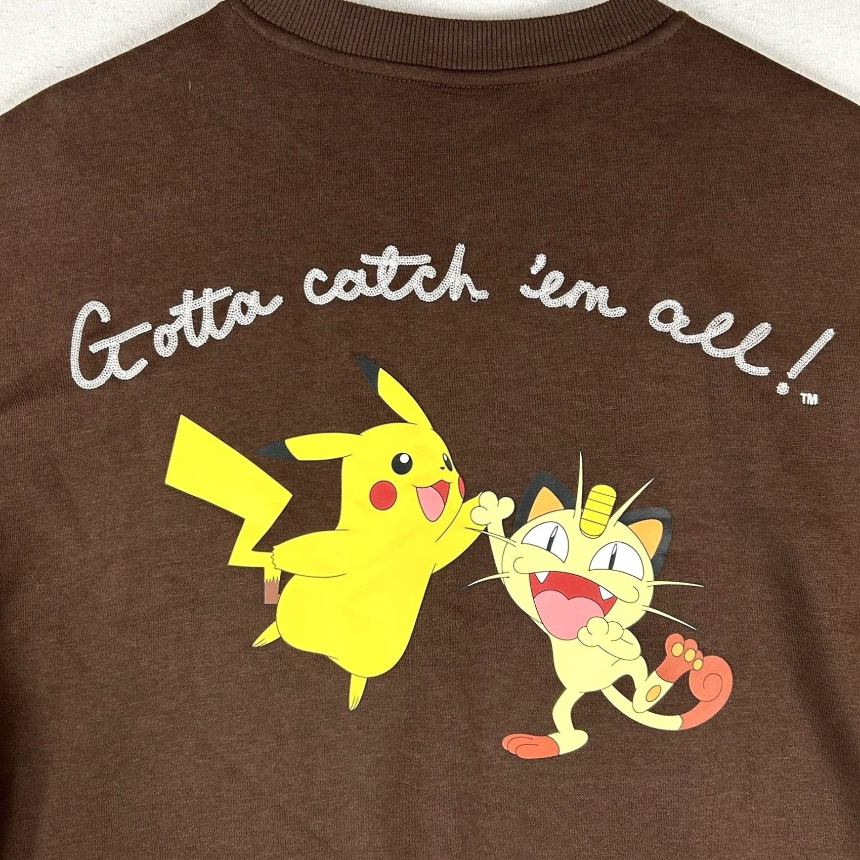 H&M H&M Pikachu Long Sleeve Sweatshirt Mens Small Relaxed Fit Brown Graphic Print Shirt Size US M / EU 48-50 / 2 - 6 Thumbnail