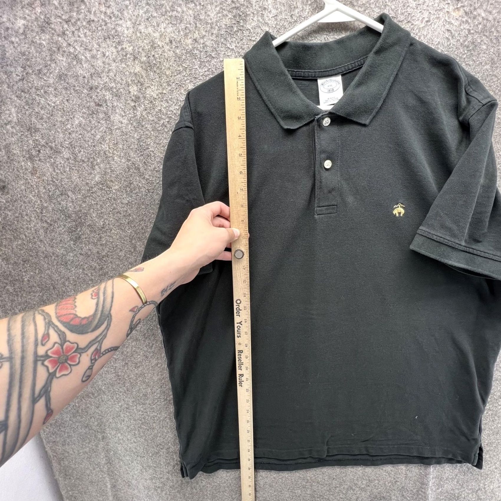 Brooks Brothers Brooks Brothers 346 Polo Shirt Mens 2XL Black Solid Slim Knit Casual Polo Shirt Slim Fit 100% Cotton Short Sleeve Mens Size US XXL / EU 58 / 5 - 4 Thumbnail