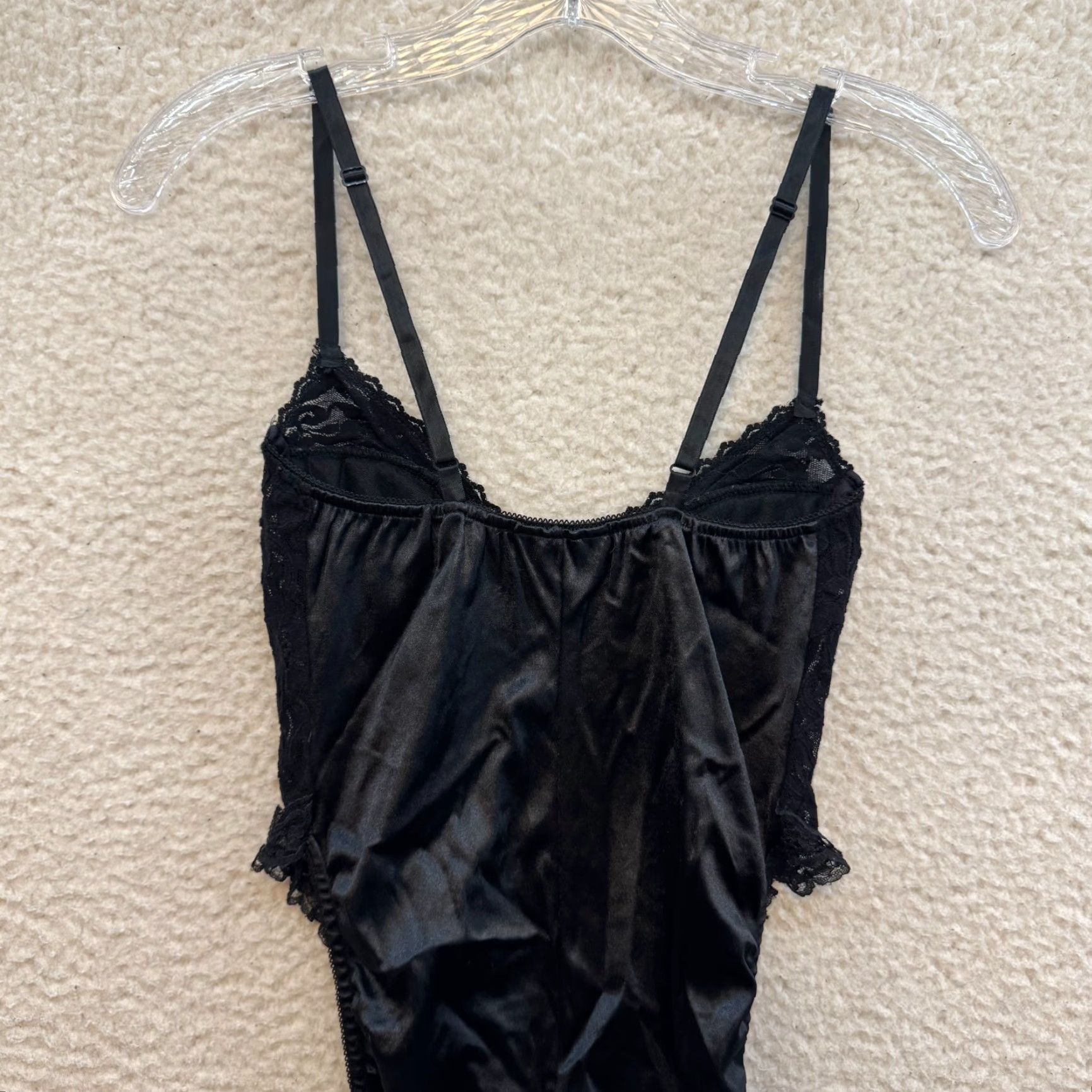 Vintage VINTAGE 90s Y2K Black Lace Bodysuit Slim S Small XS Goth Fairy Victorian Edwardian Slip Look Womens Boys Girls? Size S / US 4 / IT 40 - 2 Thumbnail