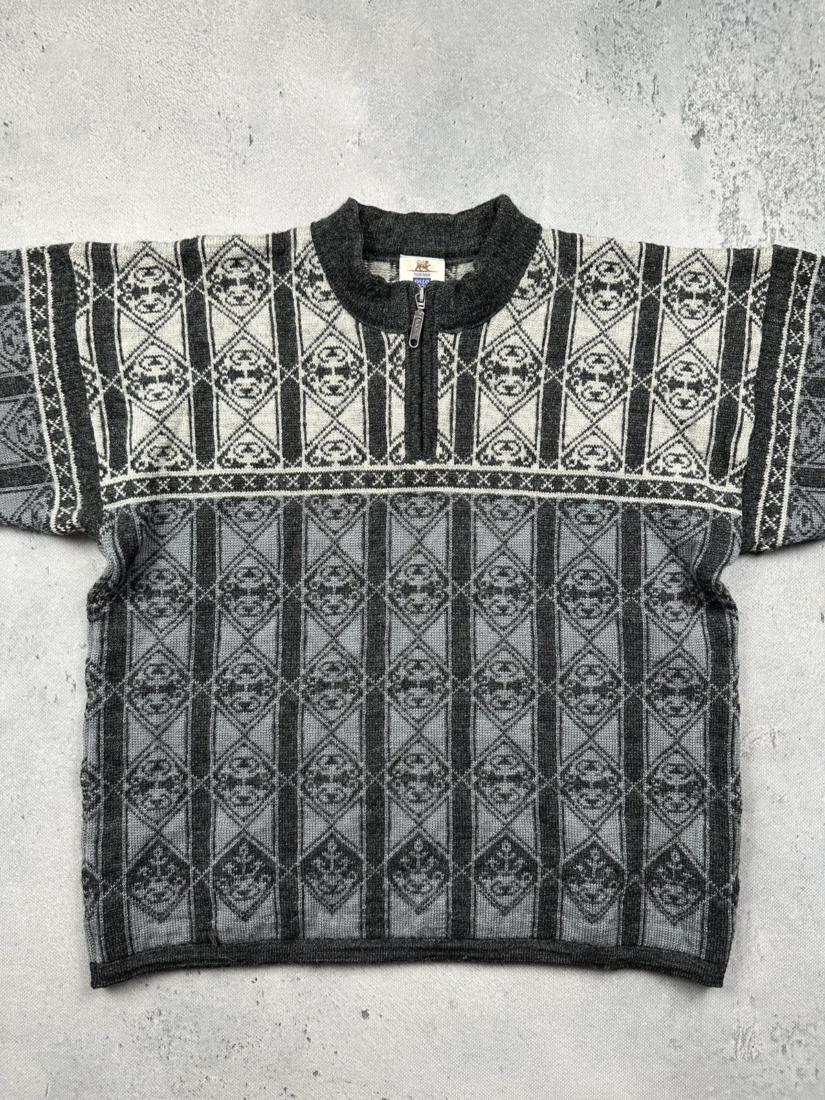 Dale Of Norway Skjaeveland Norwegian Wool Half Zip Knit Sweater Oslo 1000 Size US L / EU 52-54 / 3 - 11 Thumbnail