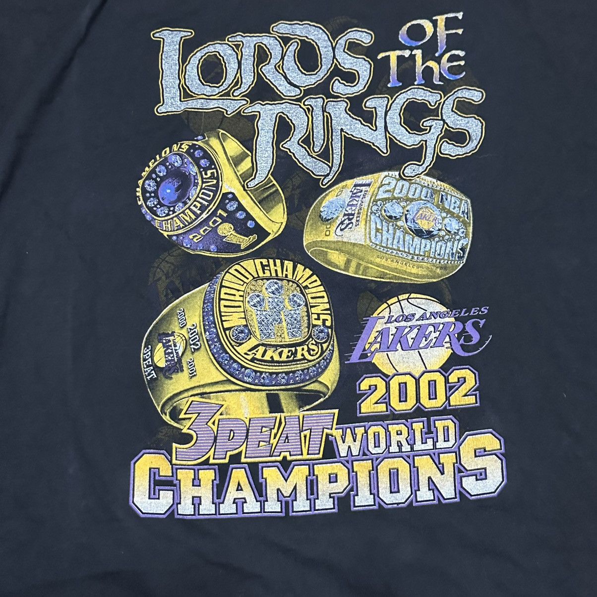 NBA VINTAGE LAKERS 2002 LORDS OF THE RINGS 3XL Kobe Champions Size US XXL / EU 58 / 5 - 4 Thumbnail