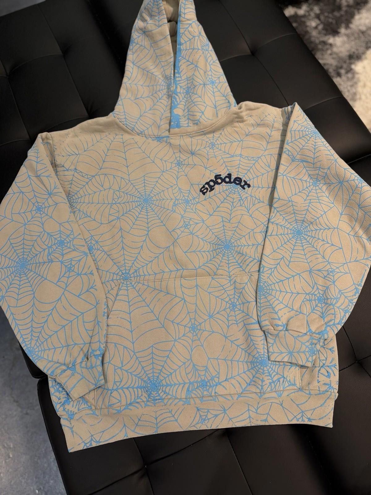 Sp5der Sp5der Worldwide Blue AOP WEB Hoodie Size (L) (NEW) Size US L / EU 52-54 / 3 - 3 Thumbnail