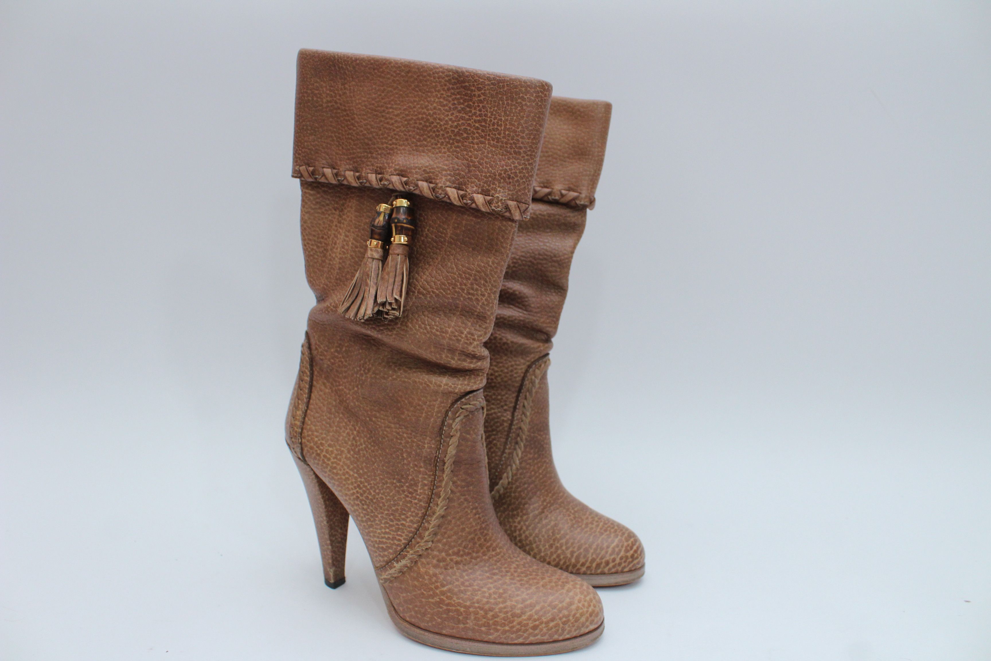 Gucci Gucci Marrakech Brown Leather Heel Boots Size 40 Authentic Size US 10 / IT 40 - 5 Thumbnail