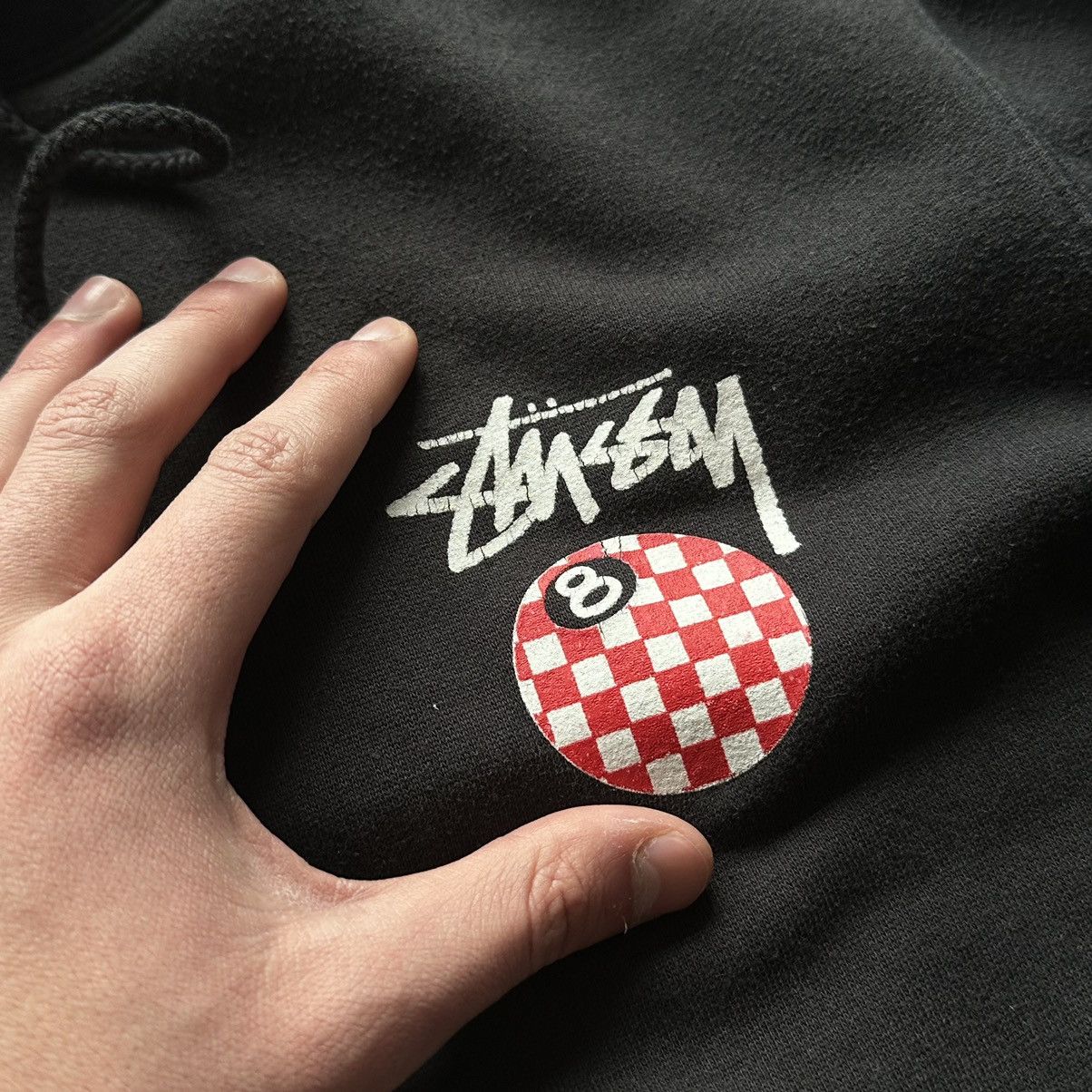 Stussy × Vintage Stussy hoodie 8 ball black big logo Size US M / EU 48-50 / 2 - 3 Thumbnail