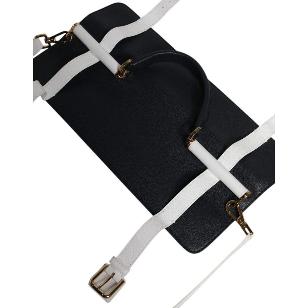Dolce & Gabbana Dolce & Gabbana Blue White Calfskin Leather Crossbody Should Size ONE SIZE - 5 Thumbnail