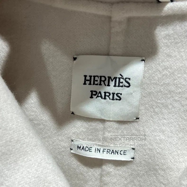 Hermes Hermes Off-White Double-Faced Cashmere Coat Size XXS / US 00 / IT 34 - 3 Thumbnail