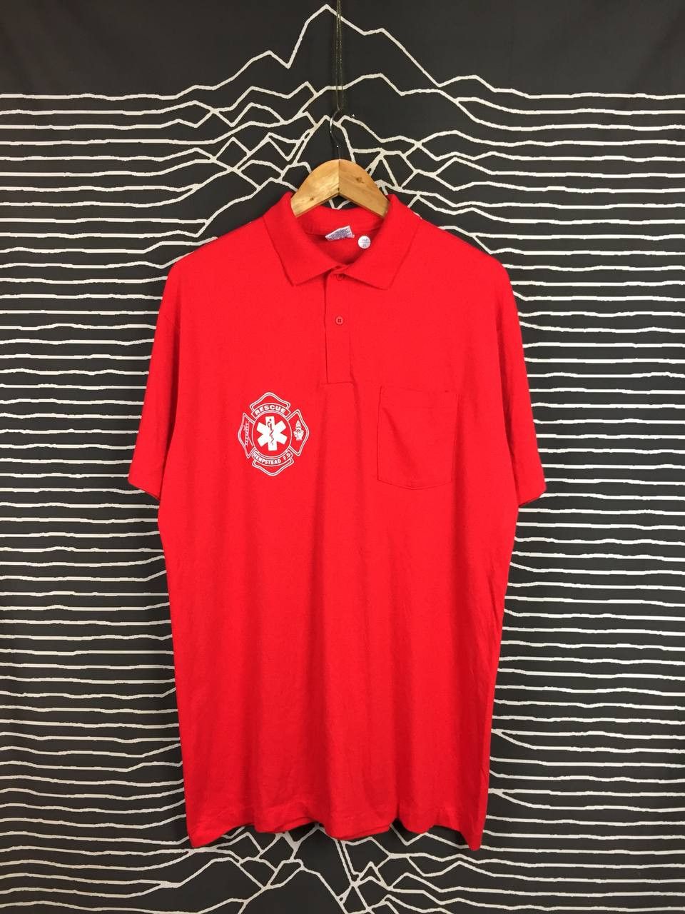 Vintage Vtg 90s Hempstead Fire Department Maltese Cross Polo Shirt Size US XL / EU 56 / 4 - 2 Thumbnail