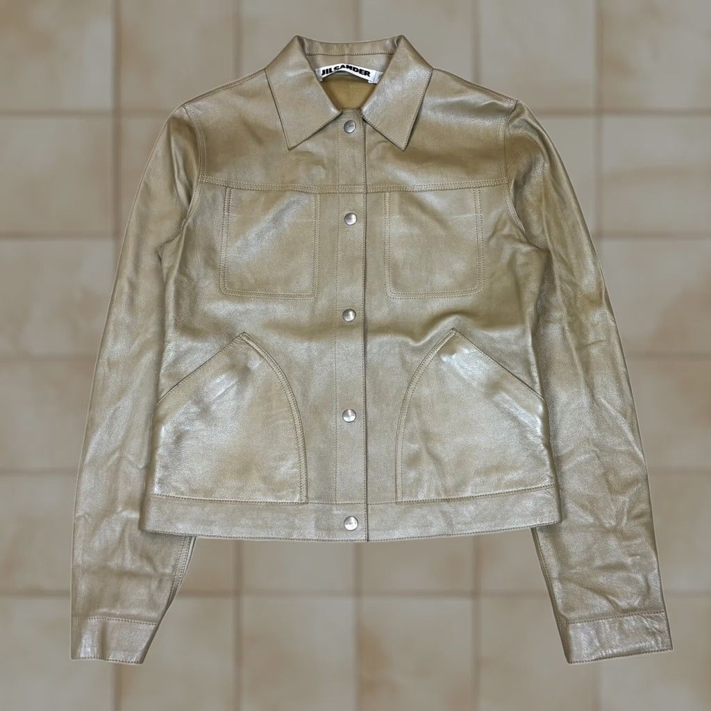 Jil Sander Jil Sander Raf Simons Leather Jacket Women 36 Minimalist Quiet Luxury Gold Leather Jacket Womens 36 Quiet Luxury Vas? Size XS / US 0-2 / IT 36-38 - 1 Thumbnail