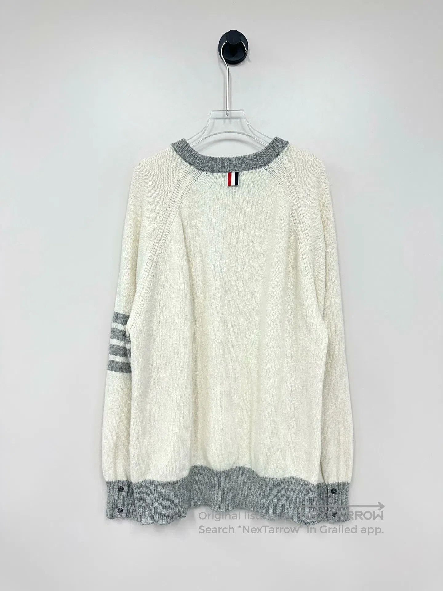 Thom Browne Thom Browne White and Gray Color Block Classic Four Stripe Size US L / EU 52-54 / 3 - 2 Thumbnail