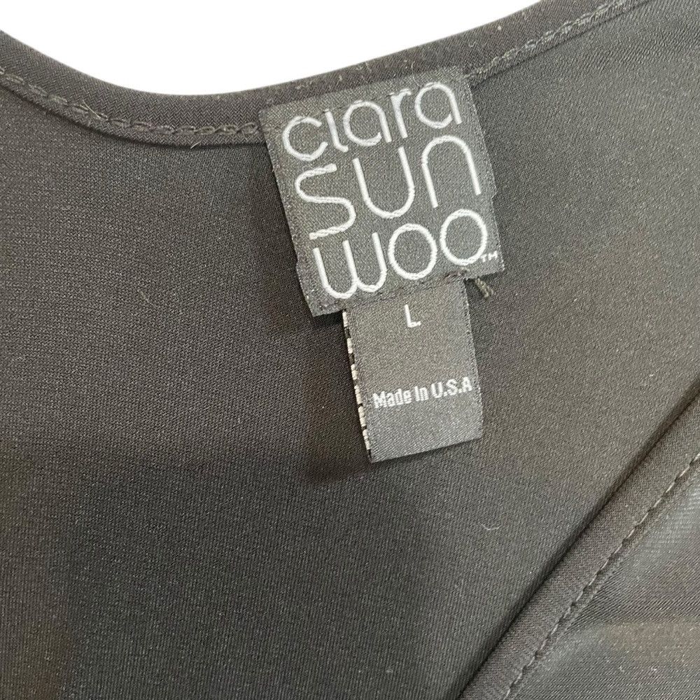 Other Clara Sunwoo V-Neck Side Gathered Side Black Dress Size L Size L / US 10 / IT 46 - 6 Thumbnail