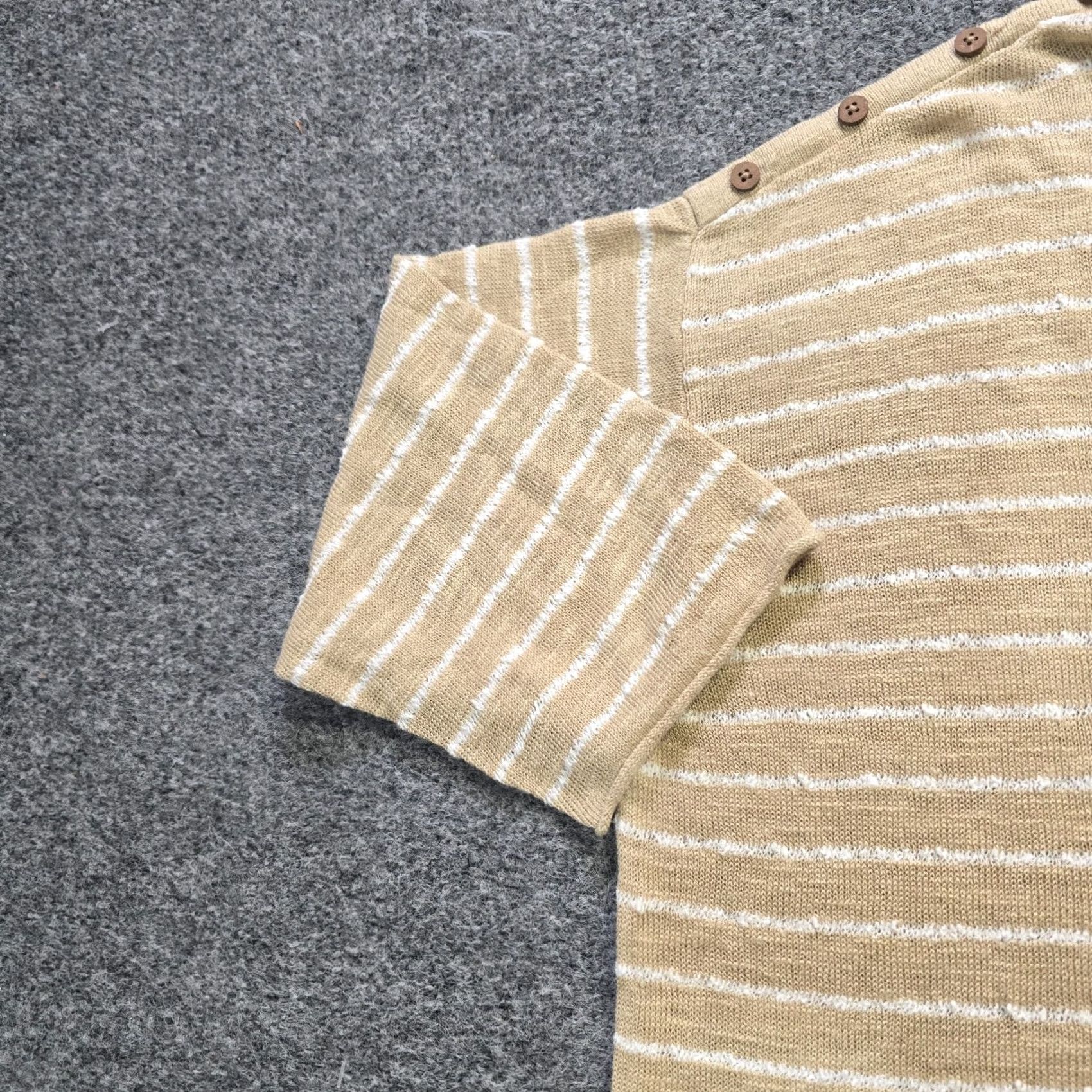 J. Jill J Jill Sweater Womens XL Beige Linen Blend Knit 3/4 Sleeve Casual Button Pullover Knit Size XL / US 12-14 / IT 48-50 - 5 Thumbnail