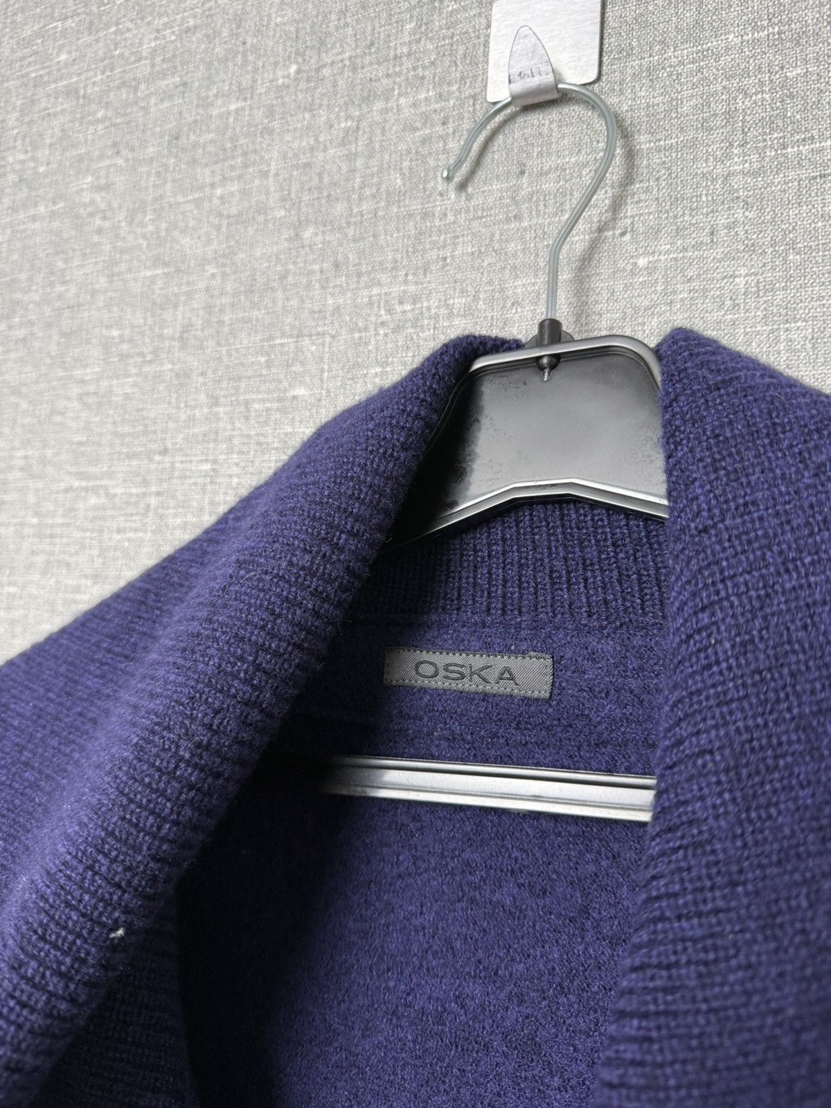OSKA Oska Boiled Wool Jacket Shawl Collar Deep Navy Cropped Coat Size M / US 6-8 / IT 42-44 - 9 Thumbnail