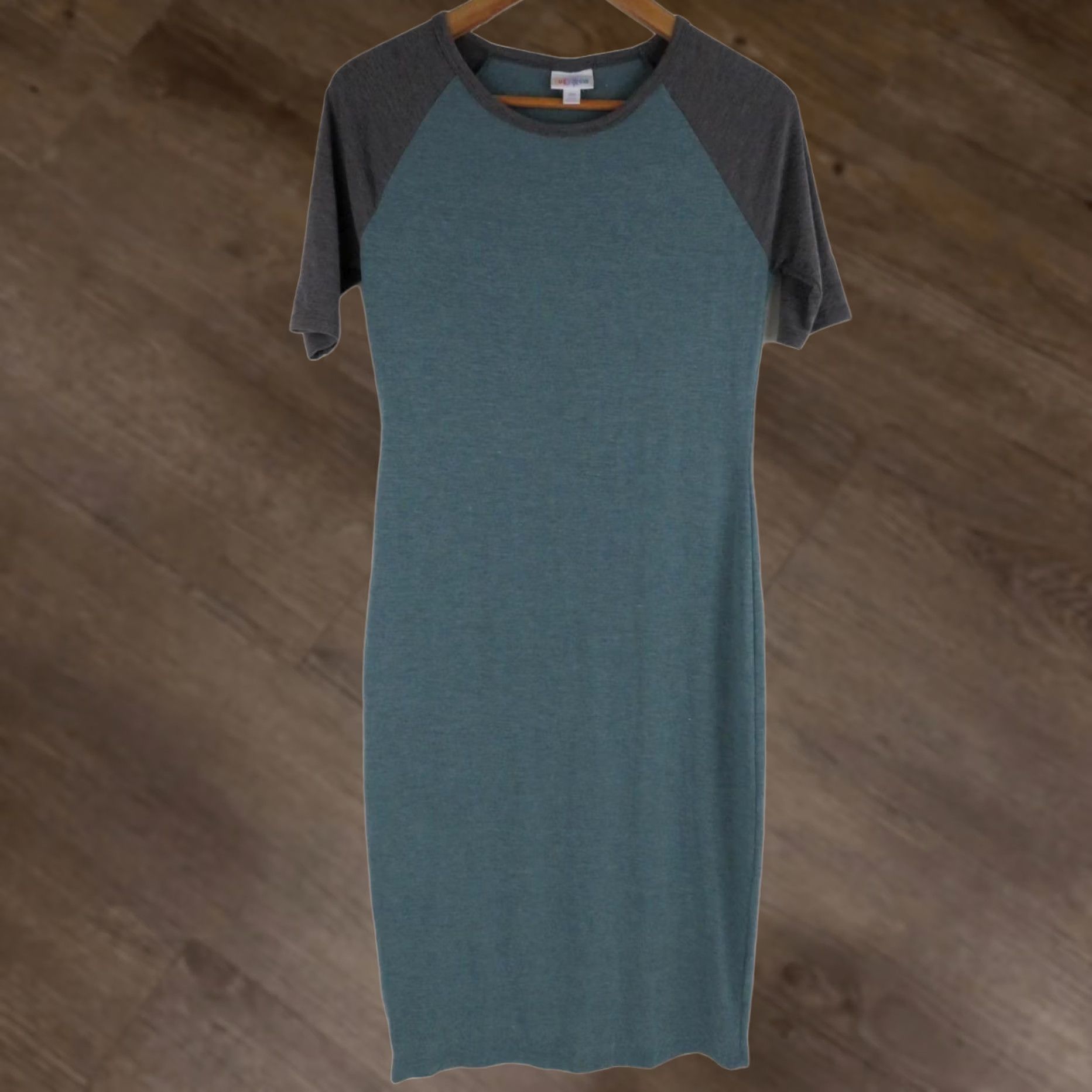 Vintage VINTAGE LuLaRoe Women's Bodycon Pencil Julia Dress XS Solid Blue Gray Stretch 2 Tone EUC Size XS / US 0-2 / IT 36-38 - 1 Thumbnail