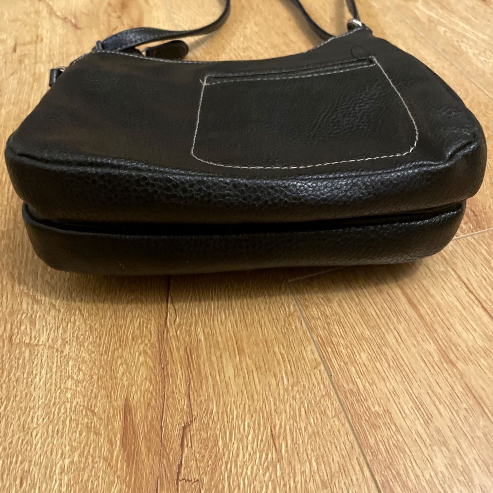 Vintage VINTAGE MultiSac Crossbody Purse Black Faux Leather Medium Adjustable Travel Roomy Women XS? Size ONE SIZE - 4 Thumbnail
