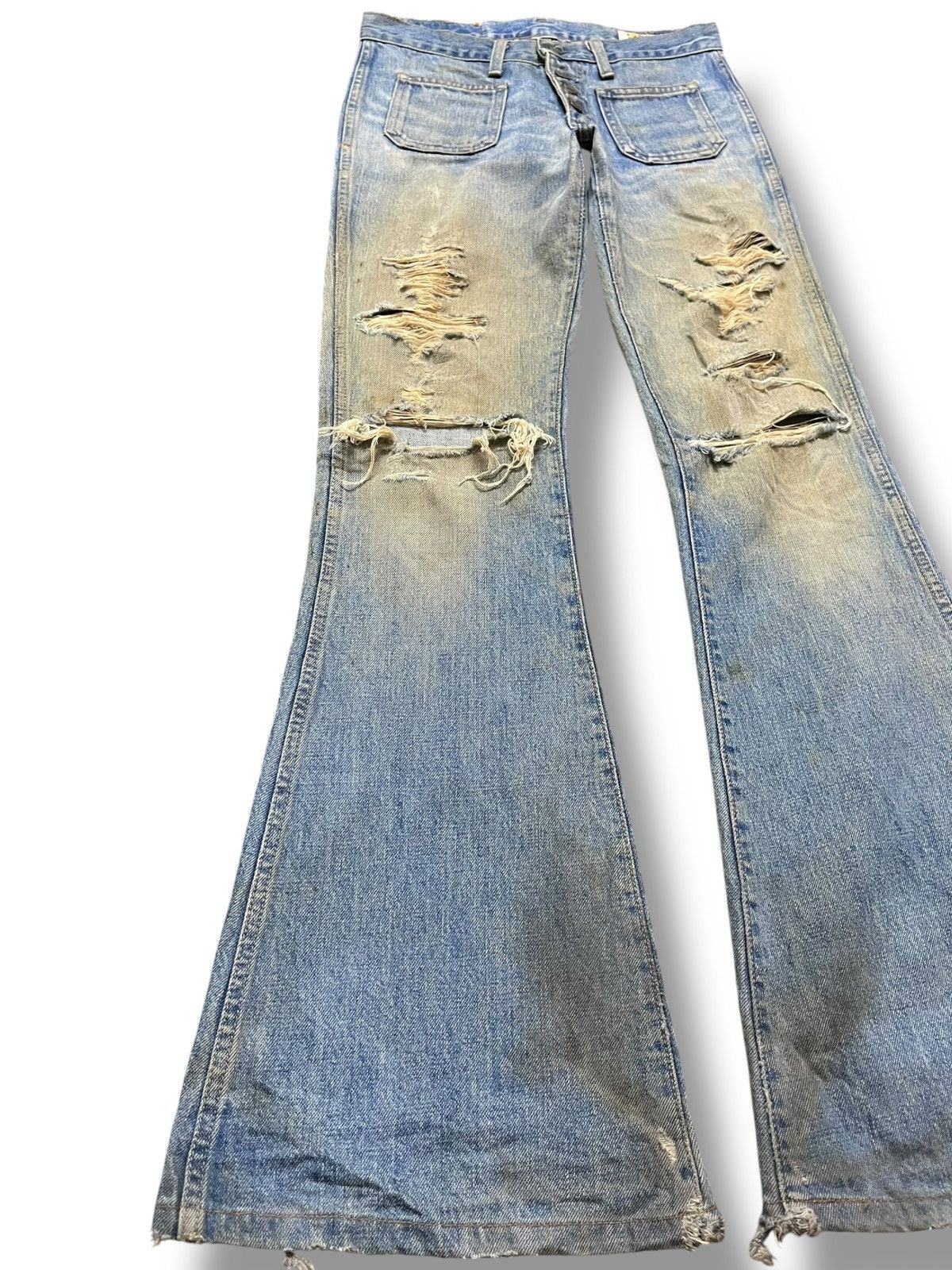 Big John Vintage Big John Flare Bell Bottom Mudwash Distressed Denim Size US 28 / EU 44 - 3 Thumbnail
