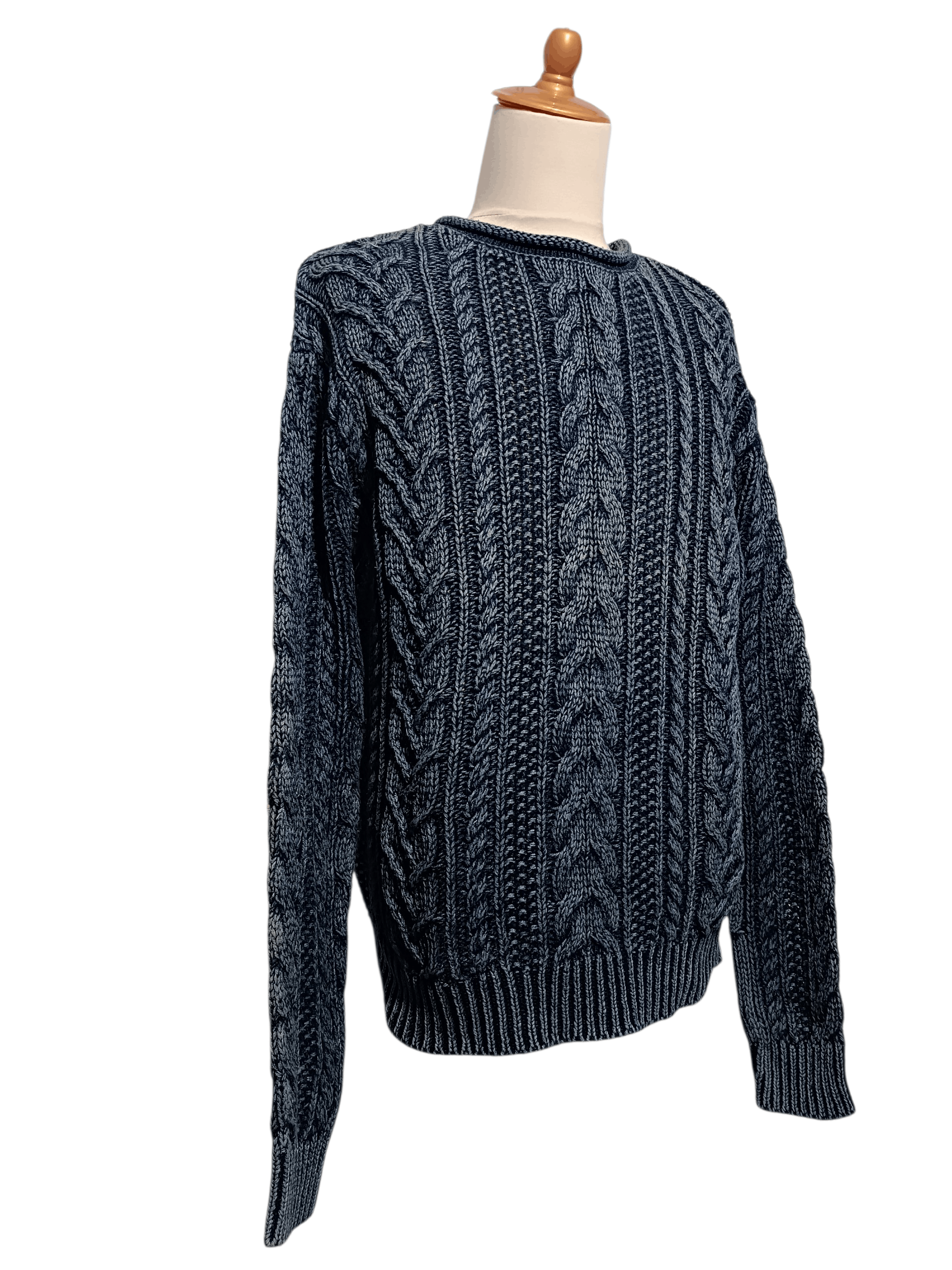 Denim & Supply Ralph Lauren Denim & Supply Ralph Lauren Indigo Dyed Cable Knit Sweater Size US M / EU 48-50 / 2 - 4 Thumbnail