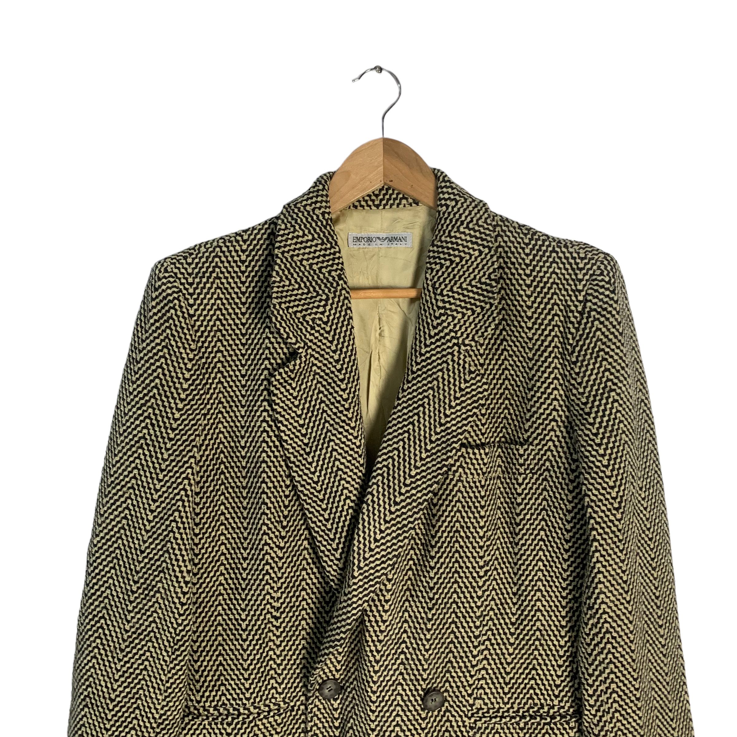 Emporio Armani Emporio Armani Houndstooth Wool Jacket Size L / US 10 / IT 46 - 3 Thumbnail