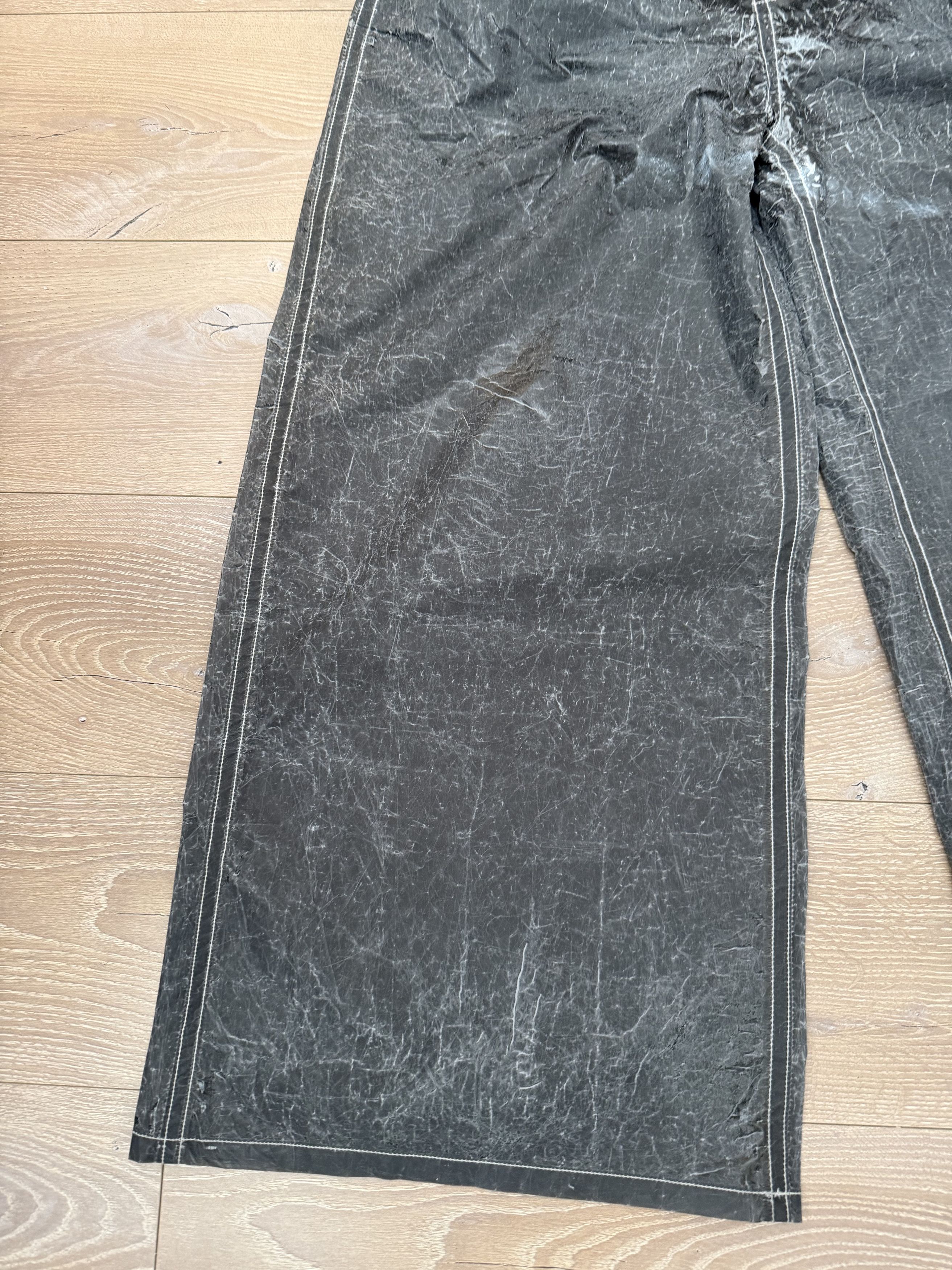 Eckhaus Latta Ultra Wide Baggy Waxed Nylon Jeans Size US 32 / EU 48 - 2 Thumbnail