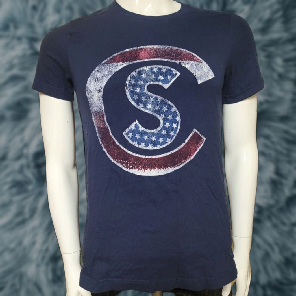 Vintage Cole Swindell Raising My Glass T Shirt Small USA Flag Country Nice Tour Concert Shirt Mens Small Blue Cotton Blend Graphic Tee Band Theme USA 90s? Size US S / EU 44-46 / 1 - 1 Thumbnail