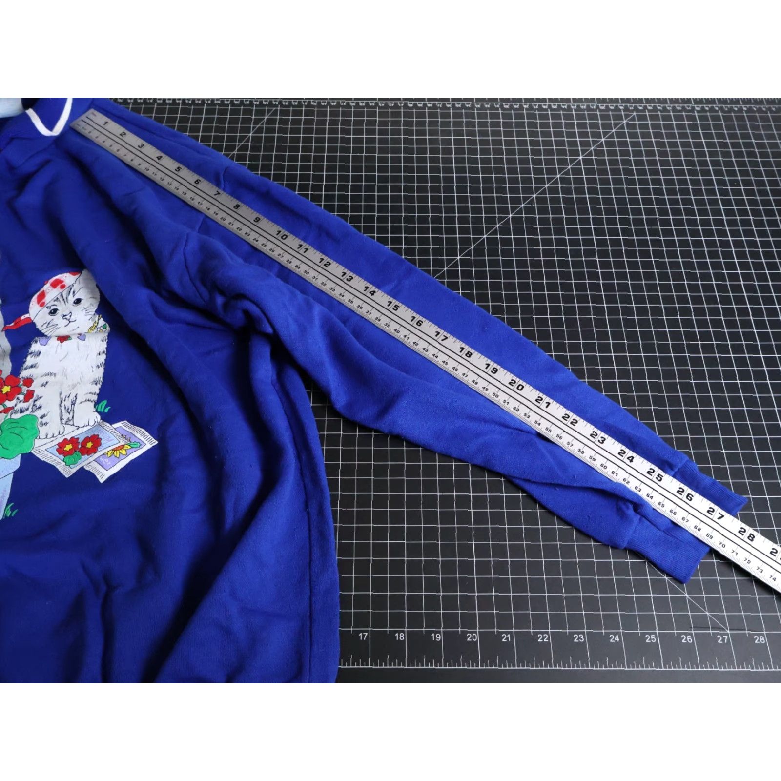 Vintage VINTAGE 80s Dogs Cats Flower Sweatshirt Women's Large Blue Collared Acrylic Grandma VTG Size L / US 10 / IT 46 - 7 Thumbnail