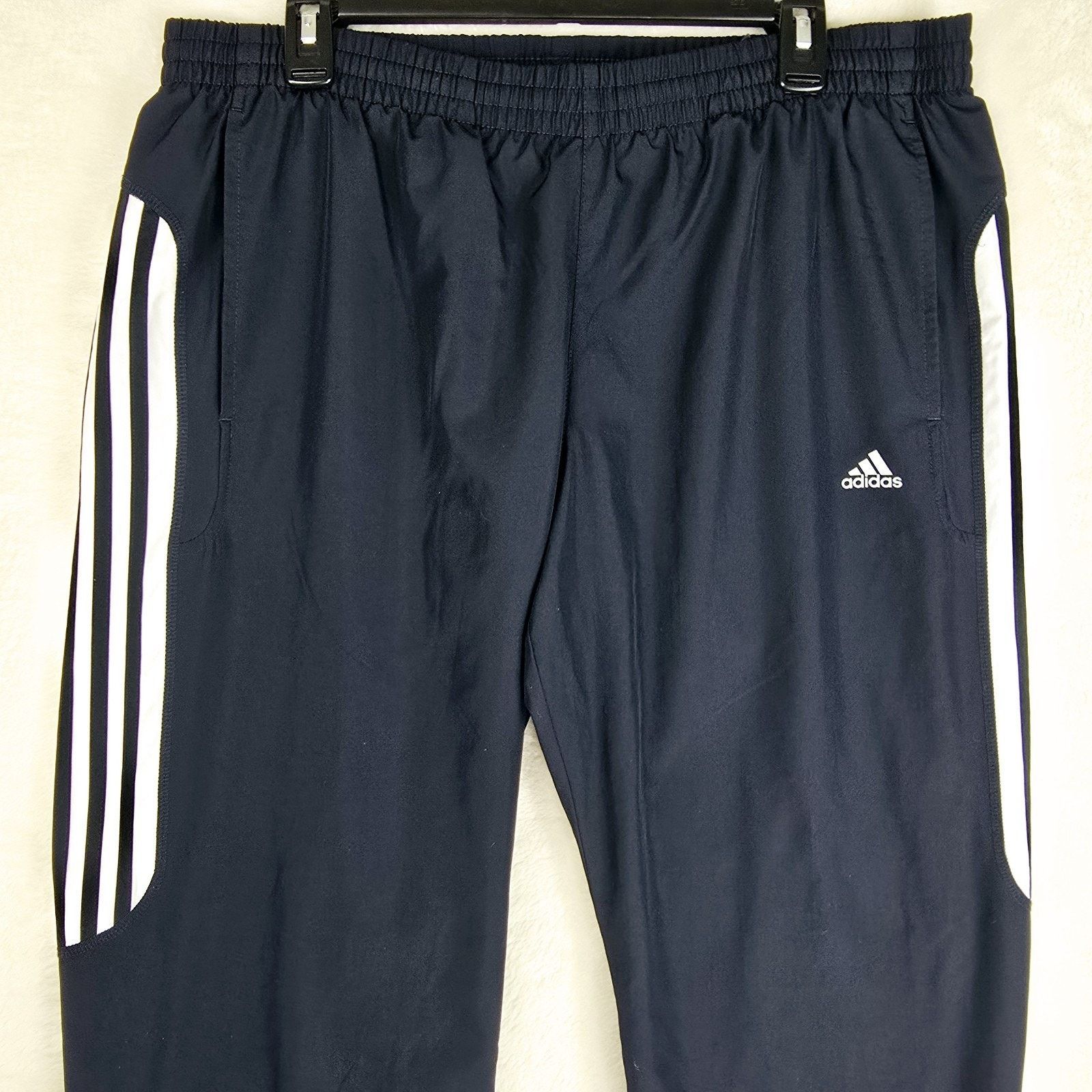 Adidas Adidas Track Pants Blue Windbreaker Ankle Zip Baggy Y2K M Size US 36 / EU 52 - 3 Thumbnail
