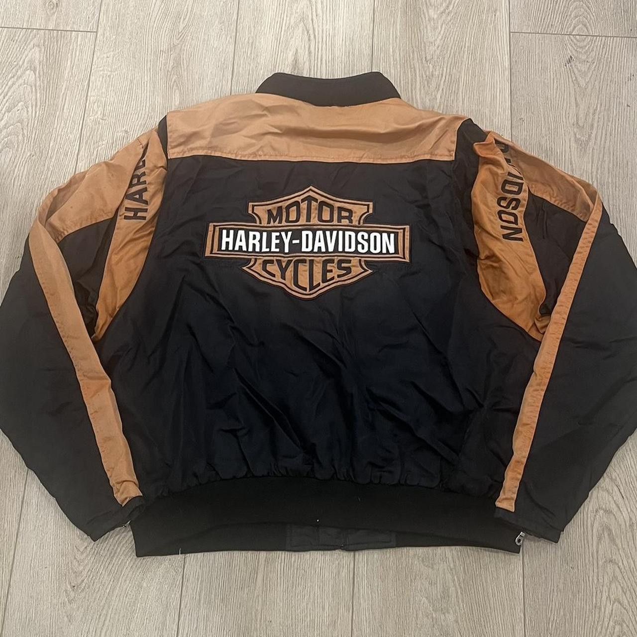 Harley Davidson Vintage Harley Davidson Riding Shield Nylon Bomber Jacket Size US L / EU 52-54 / 3 - 3 Thumbnail