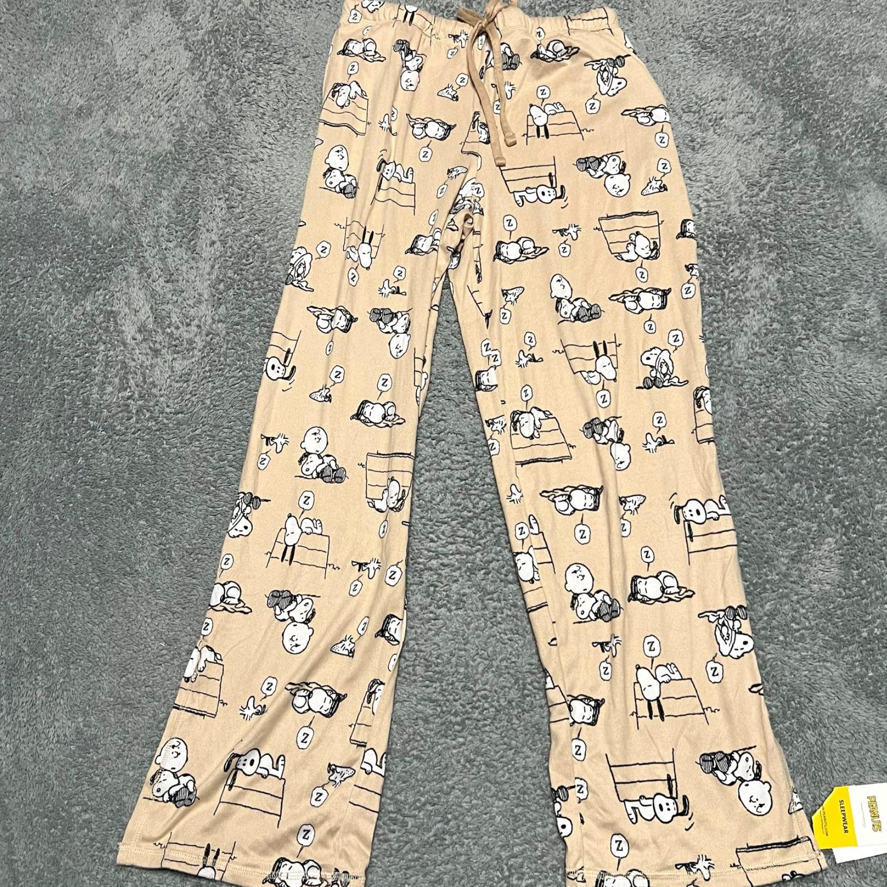 Peanuts VINTAGE Peanuts Pajamas Womens Small Snoopy Sleeping Shirt Pants Brown Size S / US 4 / IT 40 - 4 Thumbnail