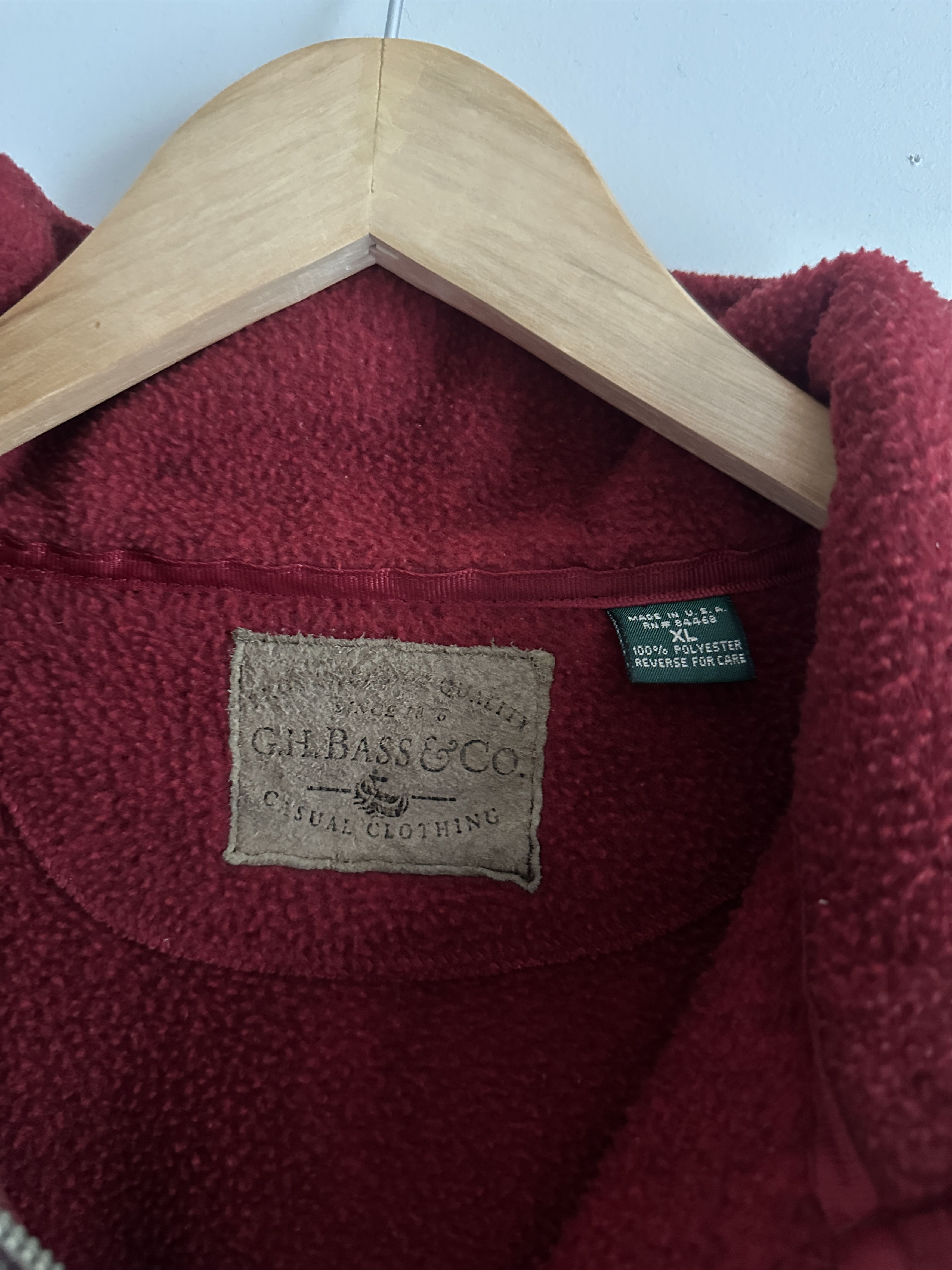Vintage Vintage Cozy Red Quarter Zip Fleece Size US XL / EU 56 / 4 - 3 Thumbnail