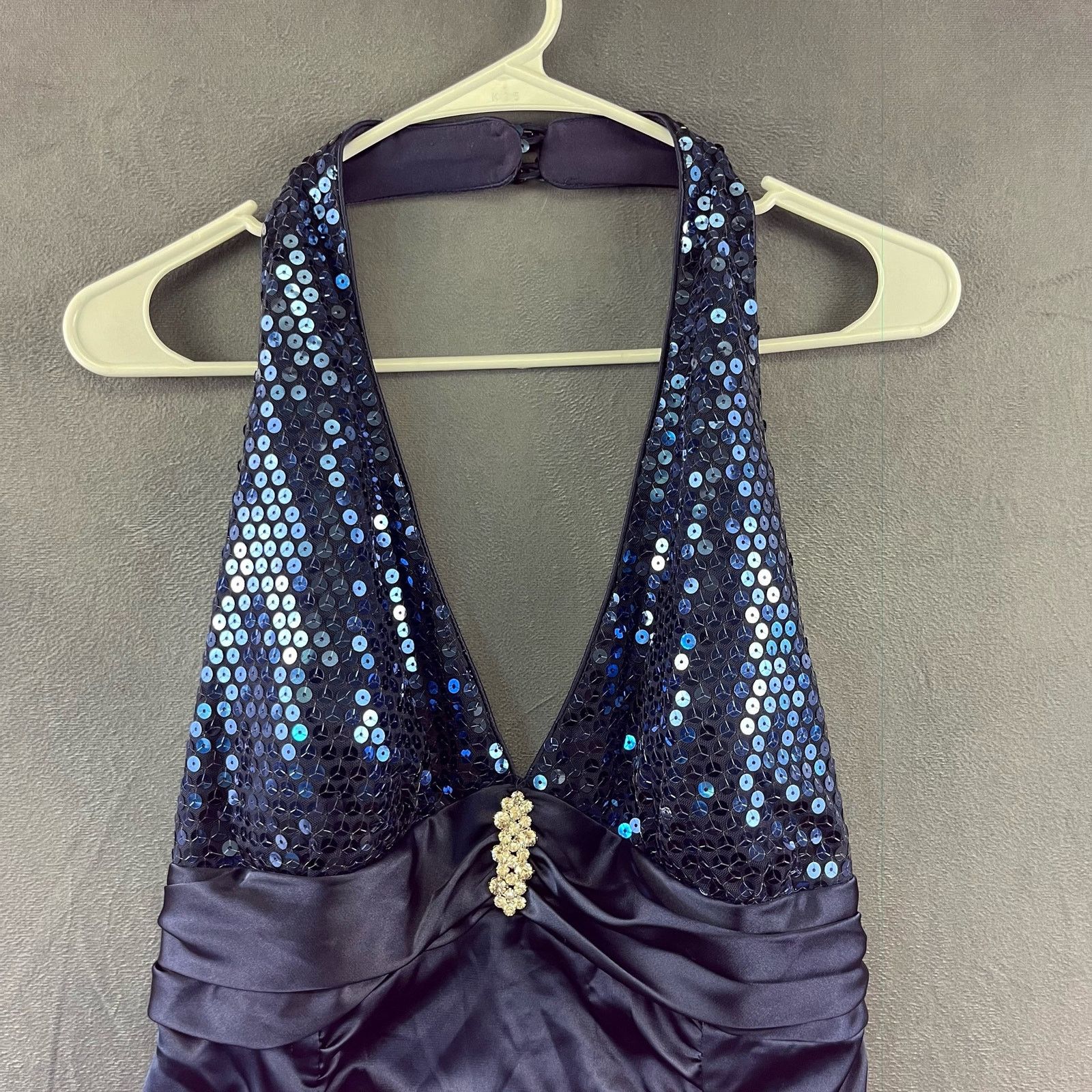 Other Size 13/14 Roberta Sequin Halter Dress Satin Formal Prom Size XL / US 12-14 / IT 48-50 - 4 Thumbnail