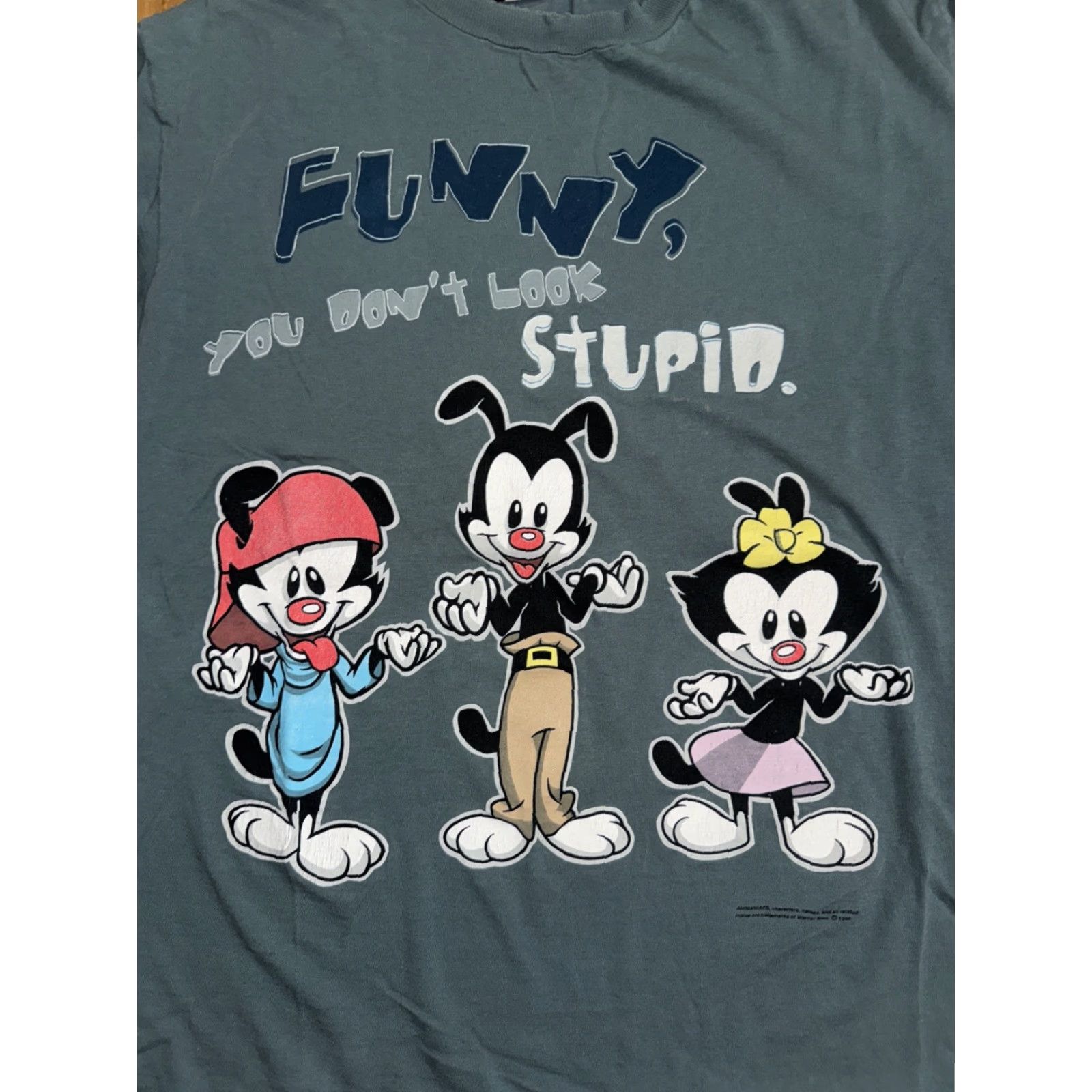 Vintage VINTAGE Animaniacs T-Shirt XL Blue Warner Bros 1996 Graphic Print Crew Neck Short Sleeve Made in USA Mens Size US XL / EU 56 / 4 - 2 Thumbnail