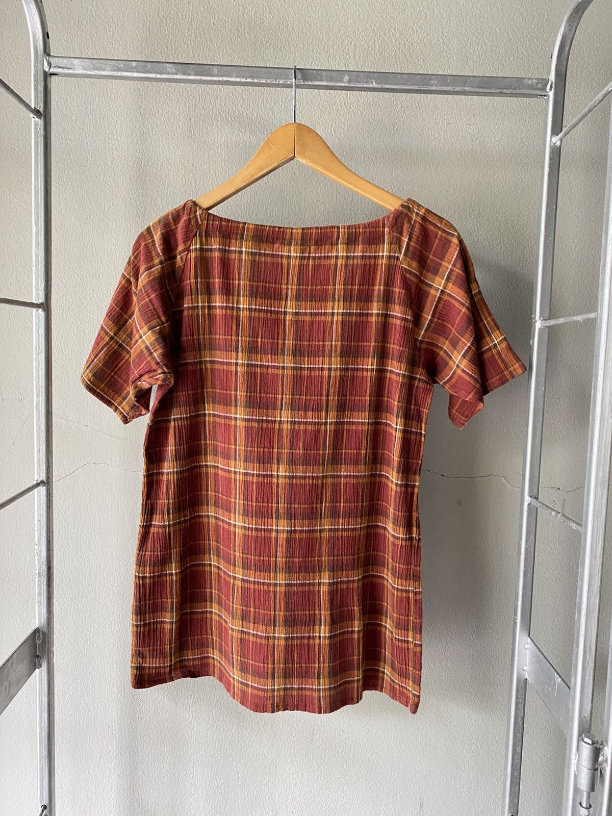 Japanese Brand Effets Plaid Tie-Neck Top Size M / US 6-8 / IT 42-44 - 8 Thumbnail