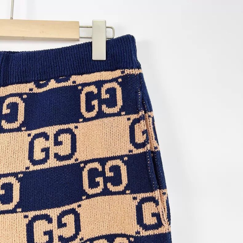 Gucci Gucci Size S Khaki color-blocked jacquard mid-waist shorts Size US 31 - 4 Thumbnail