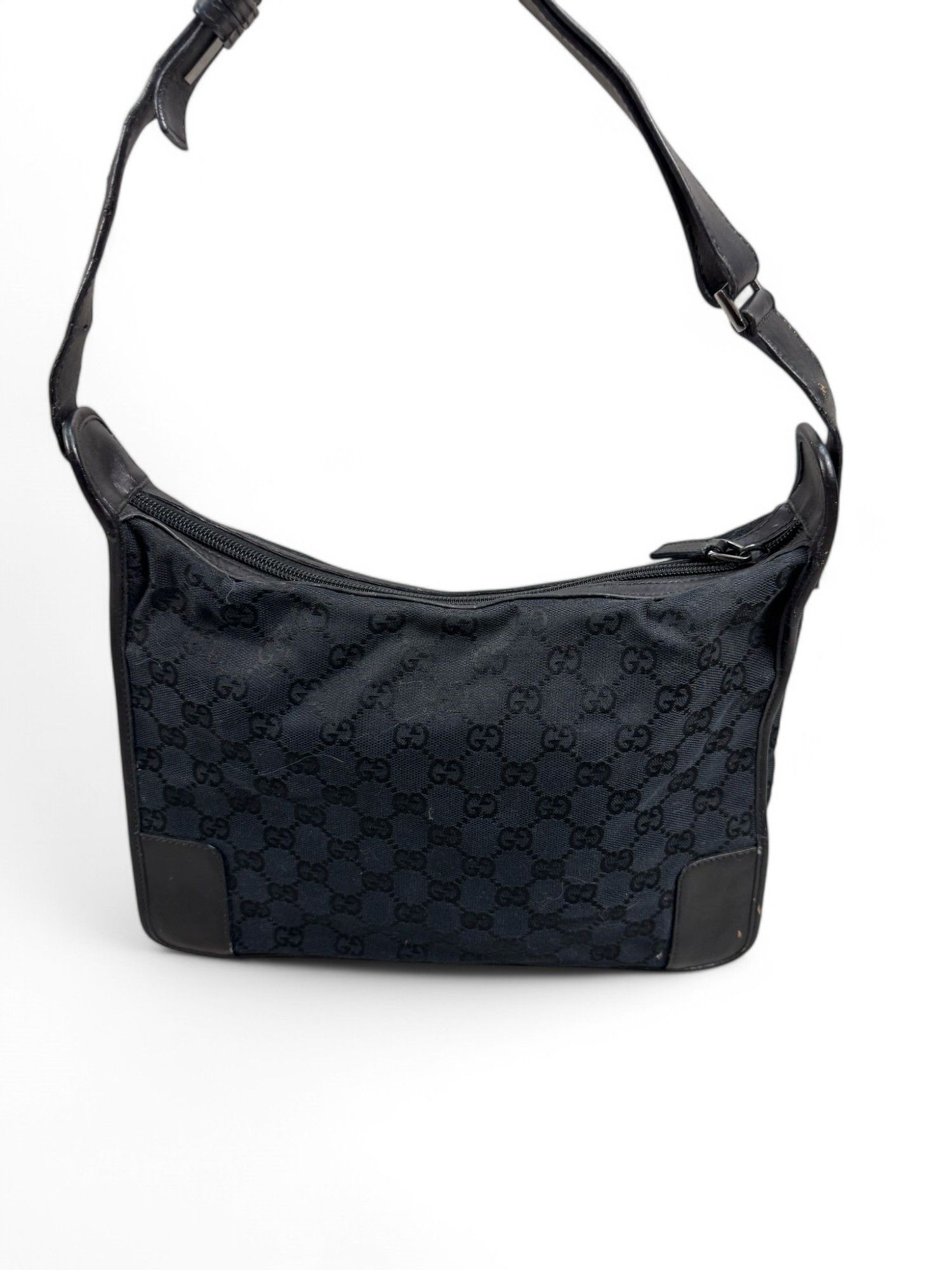 Gucci Gucci - Hobo Leather Handbag Shoulder Bag Monogram Black Size ONE SIZE - 2 Thumbnail