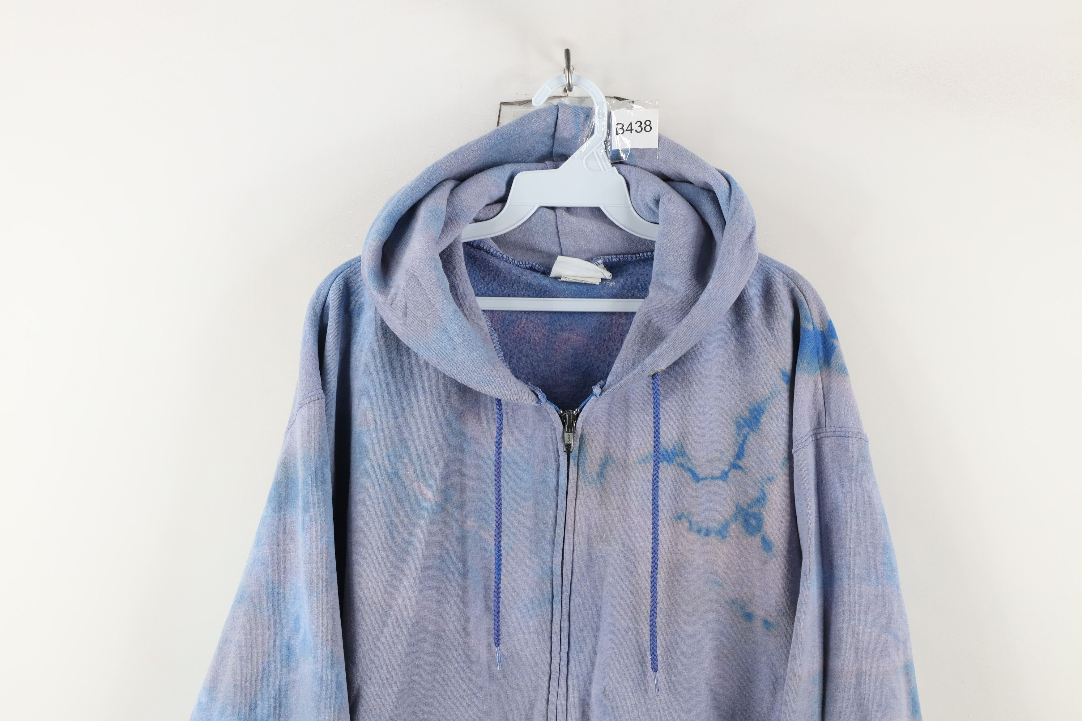 Champion × Vintage Vintage Champion Acid Wash Full Zip Hoodie Sweatshirt Blue Size US XL / EU 56 / 4 - 2 Thumbnail