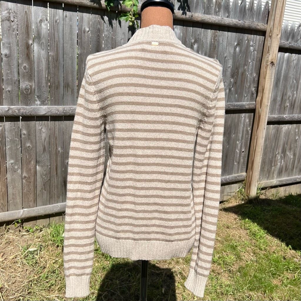 St. John St. John Striped Cardigan Sweater in Dark Alabaster & Light Size S / US 4 / IT 40 - 4 Thumbnail