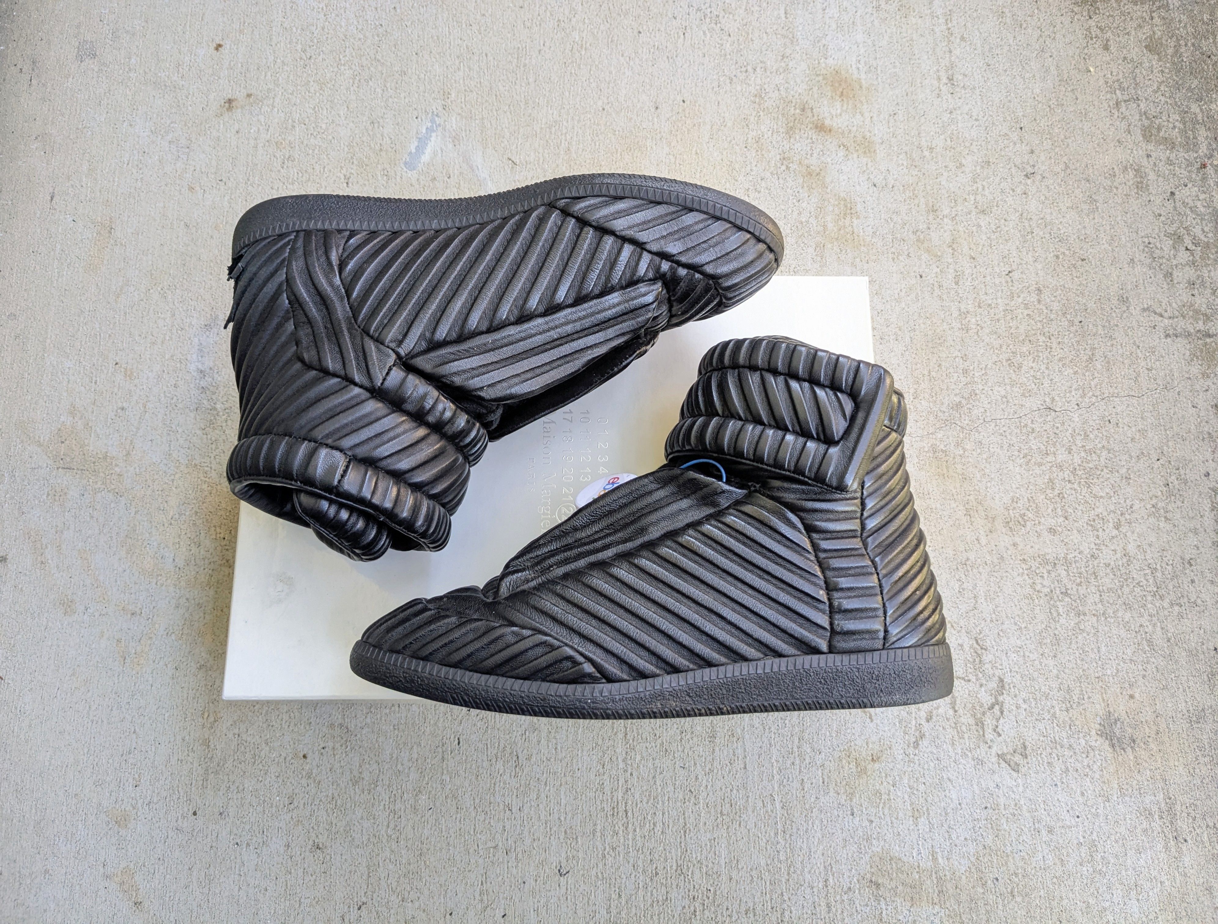 Maison Margiela Future Black High Tops Leather 8 41 Shoes, Men's