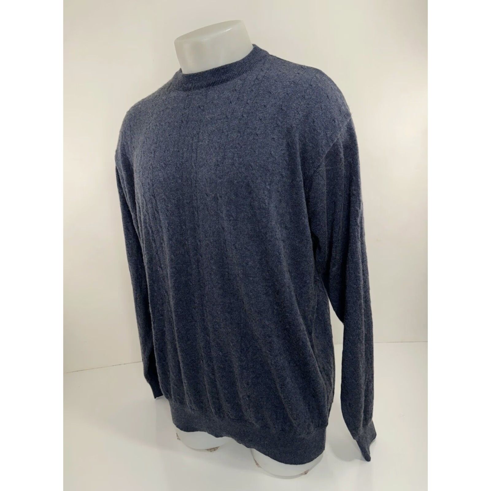 Vintage I LEVRIERI Sweater - Silk Cashmere Mens XXL Blue Pullover Knit 2XL Italy Cashmere / Silk Wool Blend (no) Size US XXL / EU 58 / 5 - 3 Thumbnail