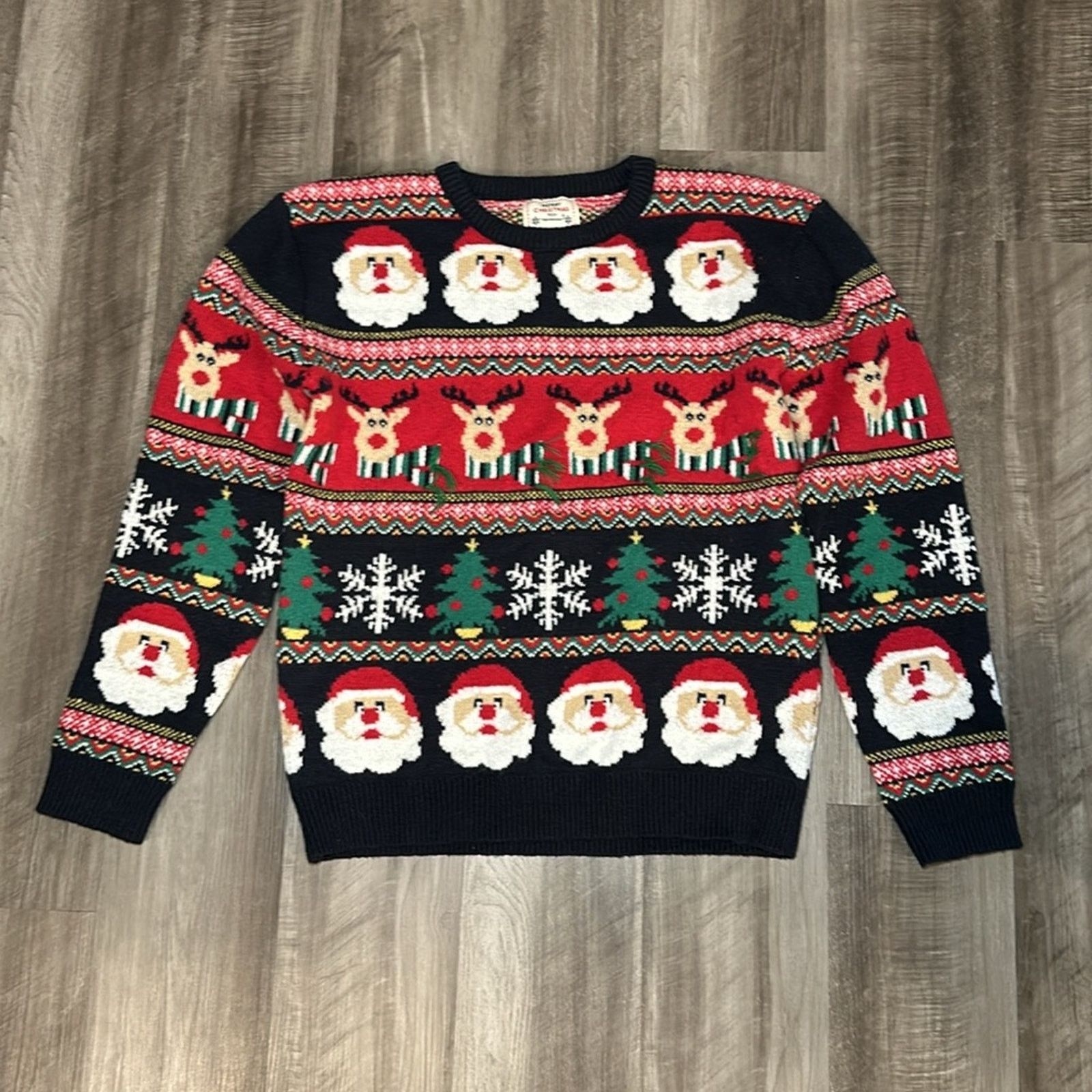 Other Daisy Boutique Merry Christmas Santa and Rudolph Sweater -XL Size US XL / EU 56 / 4 - 2 Thumbnail
