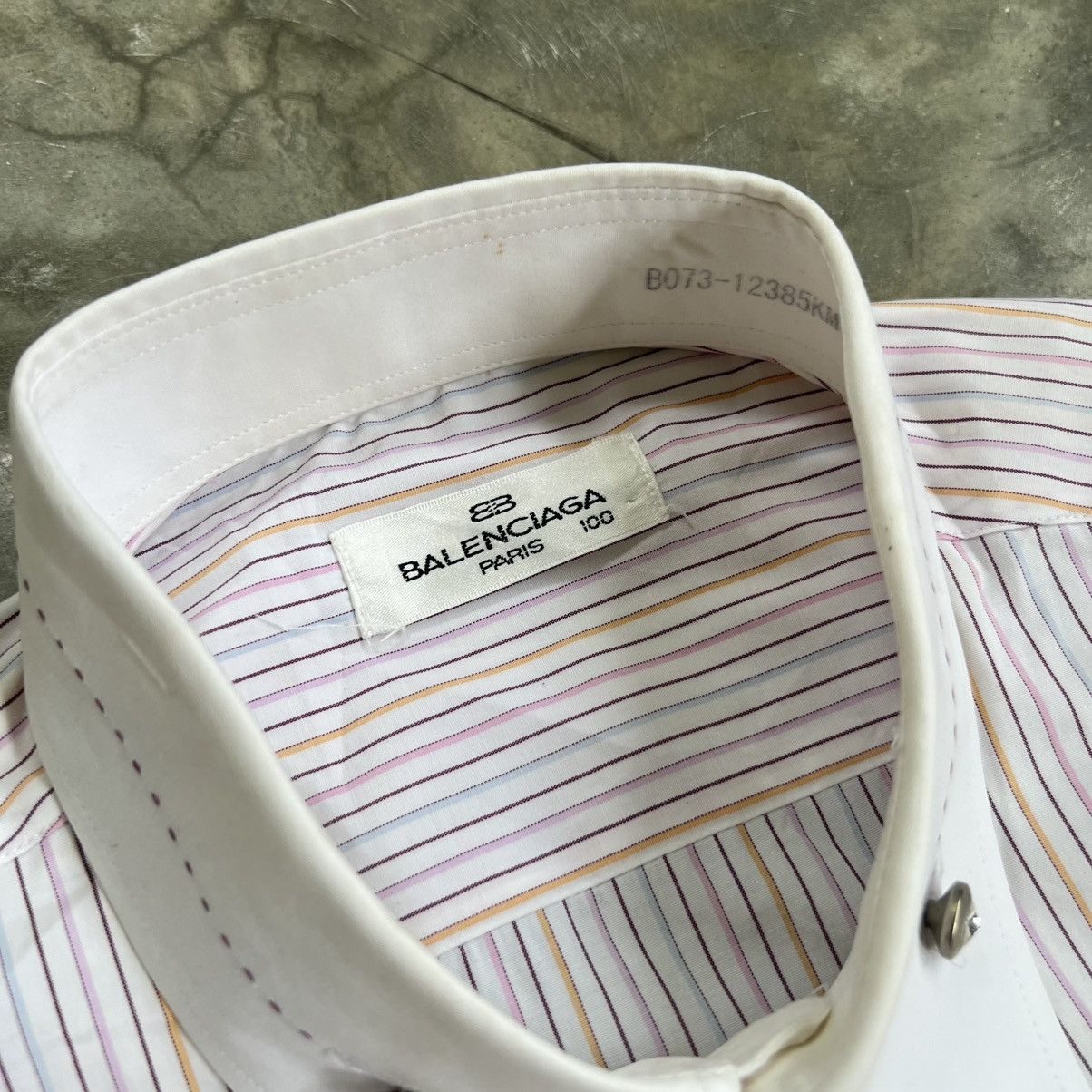 Balenciaga Vintage Balenciaga Stripe Button up Shirt Size US L / EU 52-54 / 3 - 6 Thumbnail