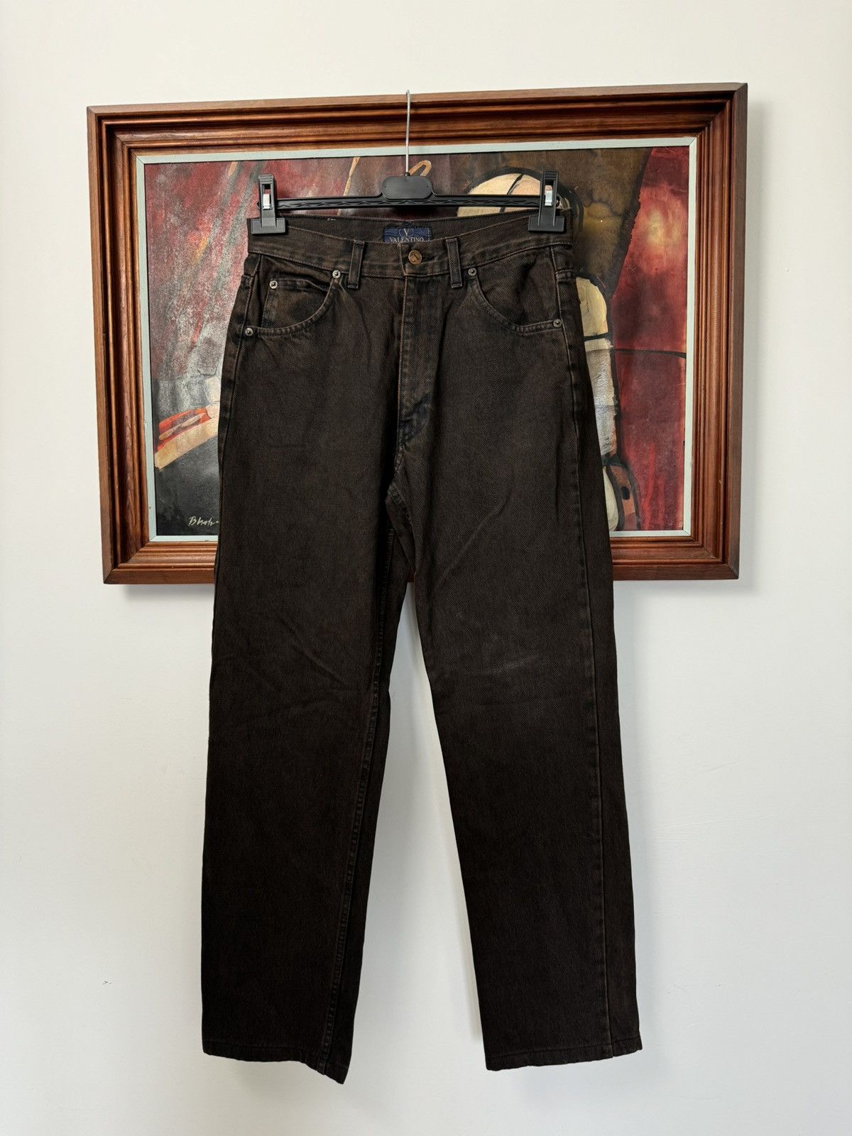 Valentino Vintage VALENTINO Jeans Denim 90s Washed Brown Pant Luxury Size US 32 / EU 48 - 1 Thumbnail