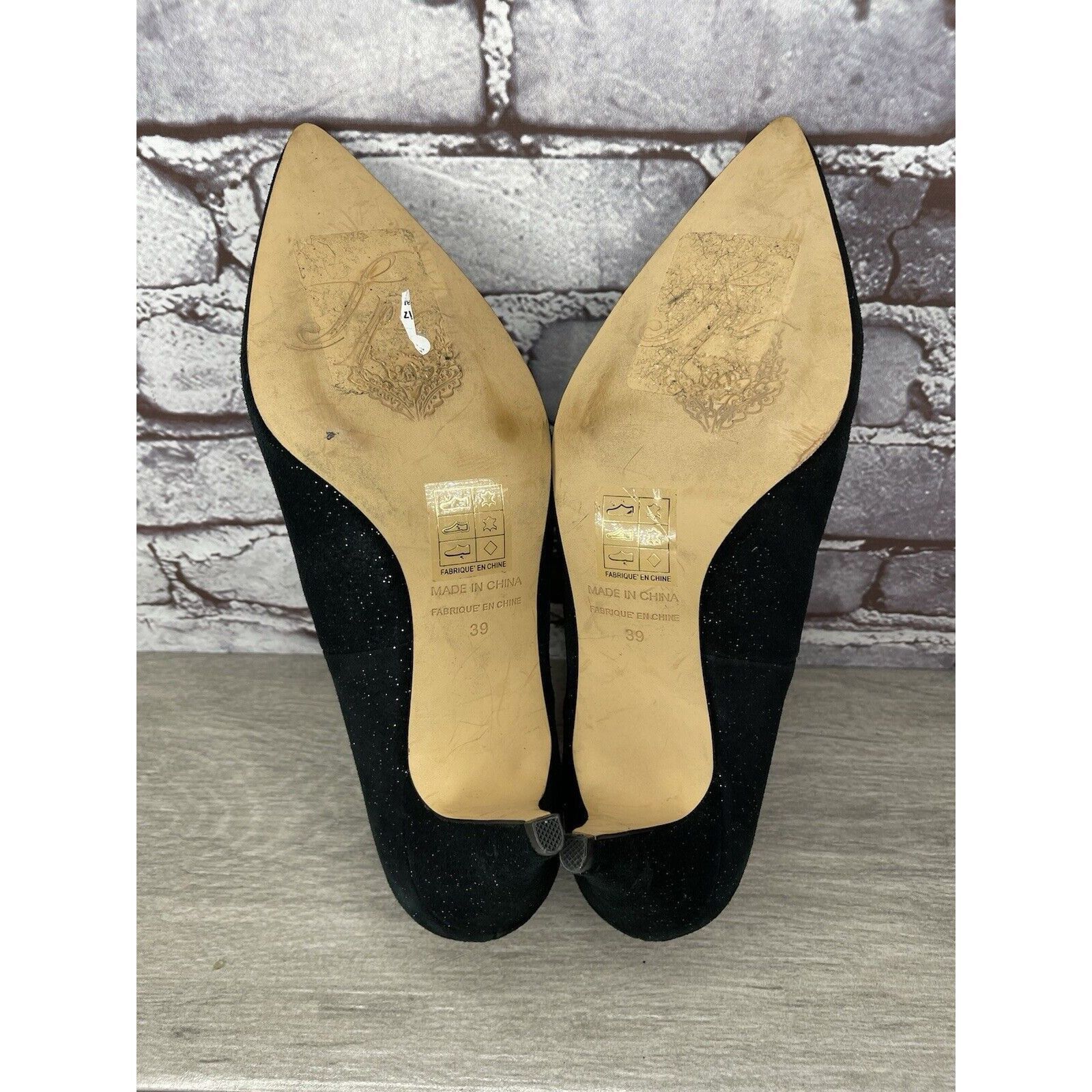 Free People Free People Black Suede Glitter Slip On Pointed Toe Heels Wo Size US 8.5 / IT 38.5 - 7 Thumbnail